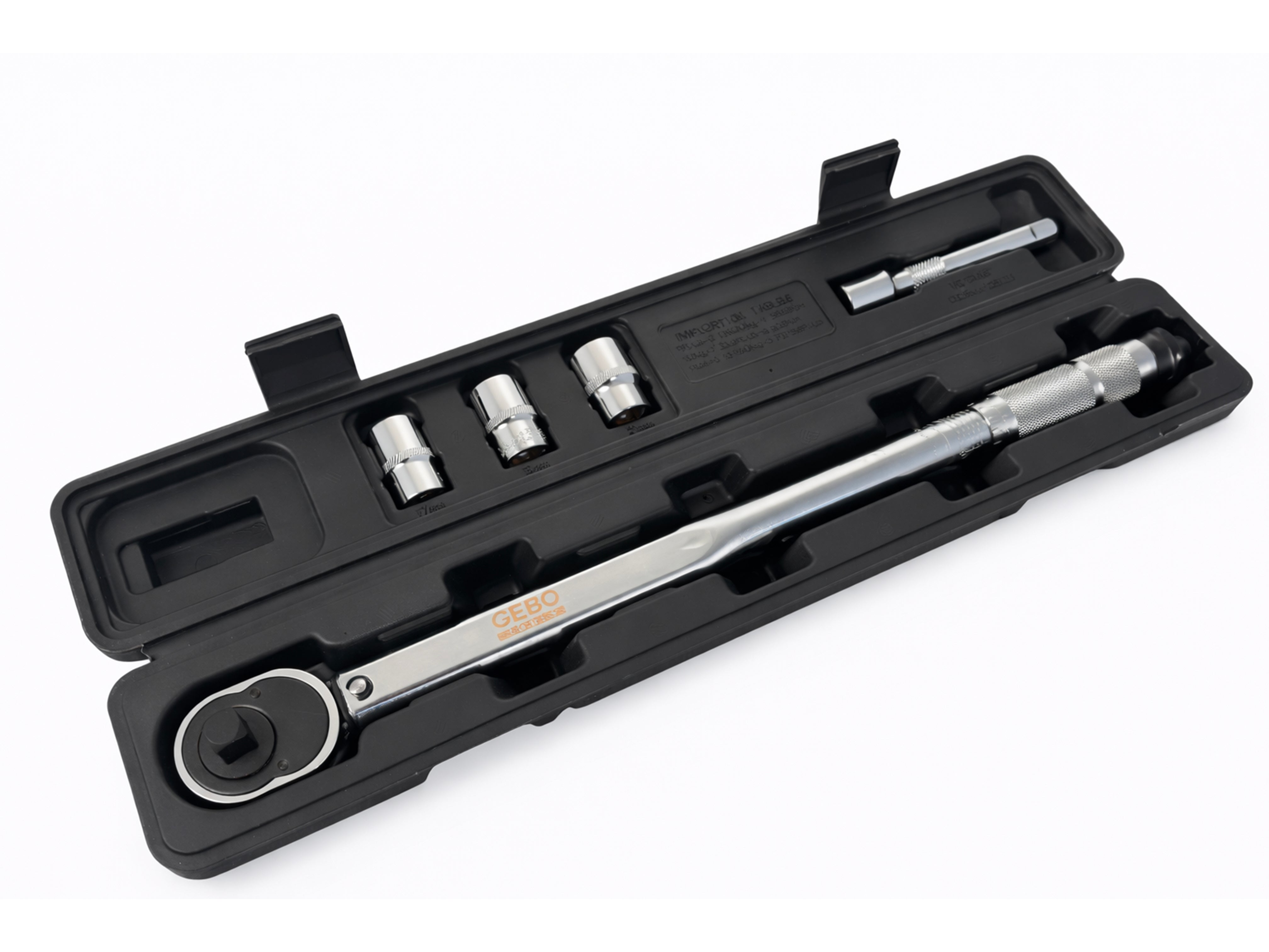 SET CHEIE DINAMOMETRICA 1/2 5 PIESE 28-210 NM TUBULARE 1/2 17-19-21 MM PRELUNGITOR 1/2 GEBO TOOLS