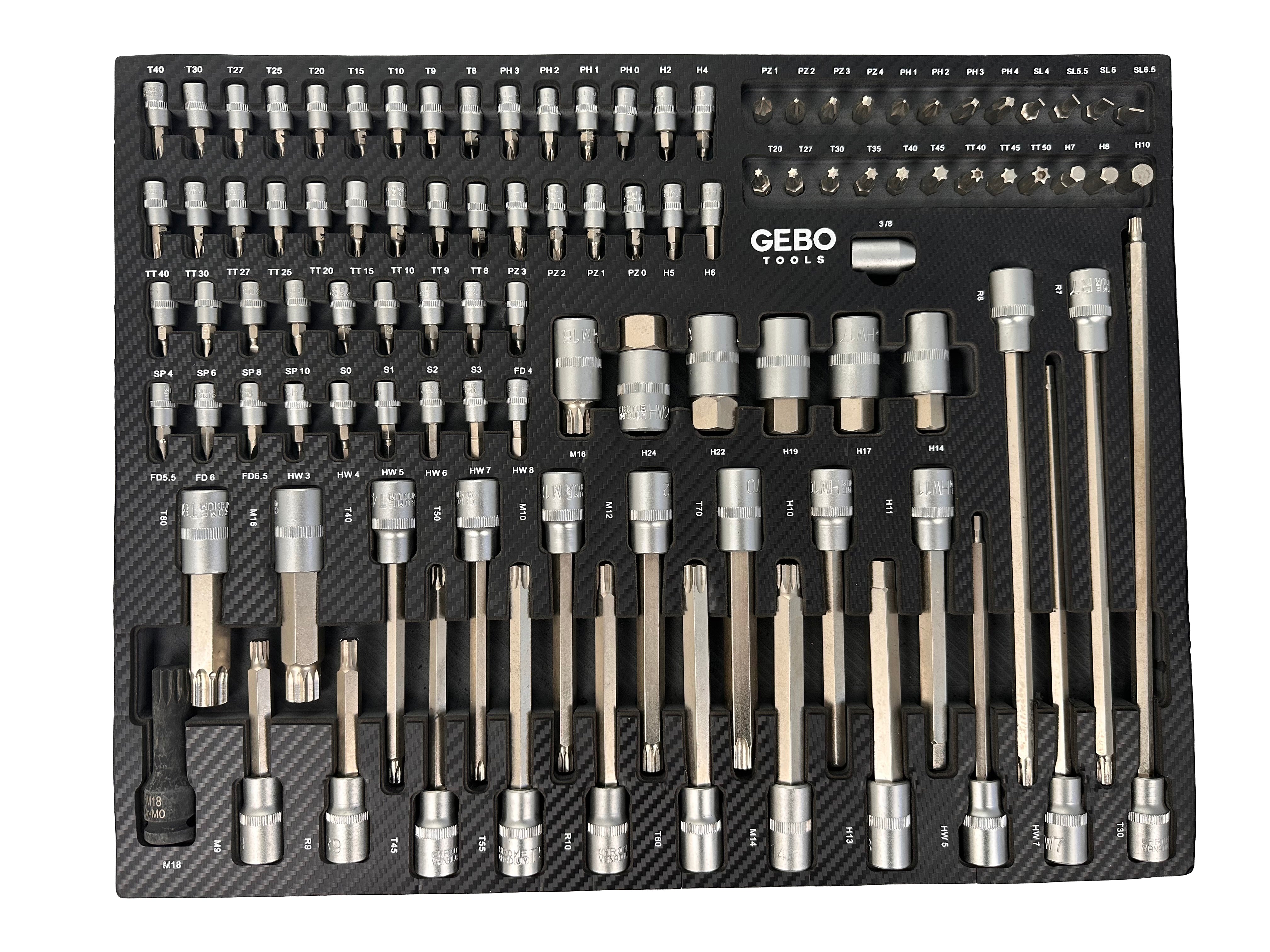 MODUL DULAP BITI 101 PIESE GEBO TOOLS