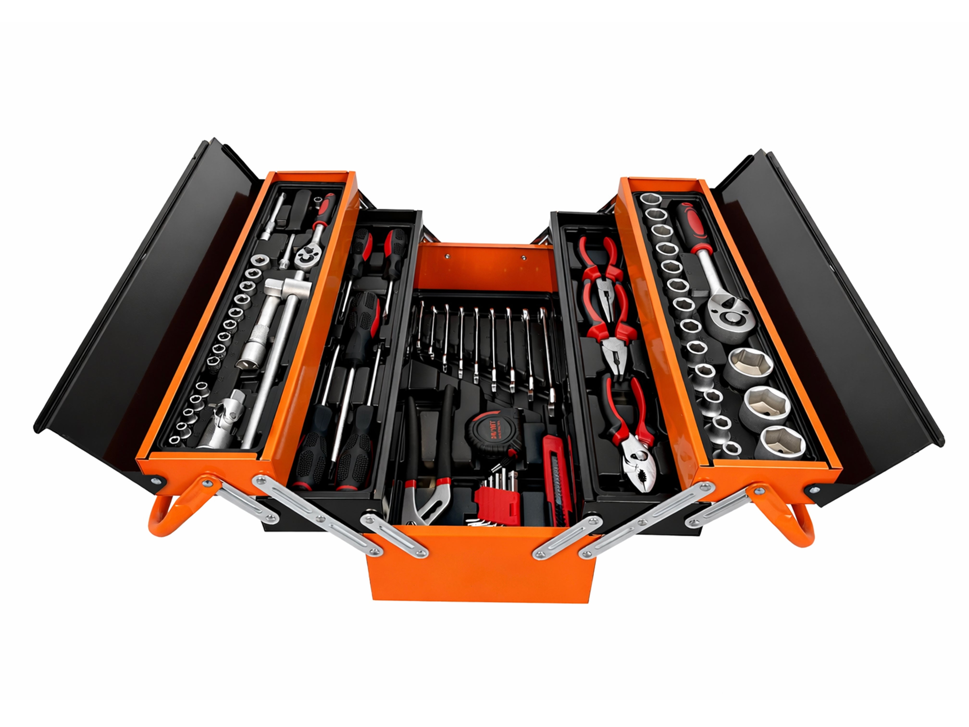 TRUSA DE SCULE METALICA ECHIPATA CU 85 PIESE GEBO TOOLS