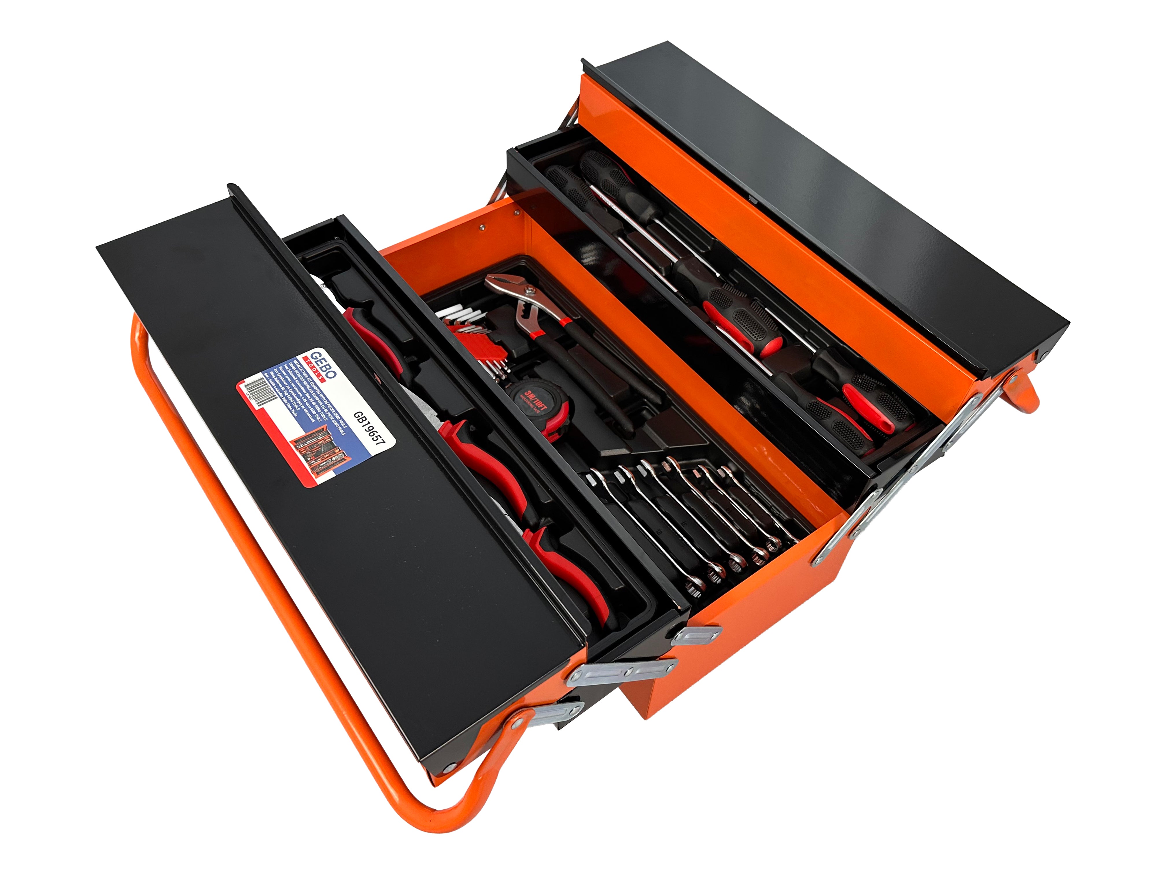 TRUSA DE SCULE METALICA ECHIPATA CU 85 PIESE GEBO TOOLS