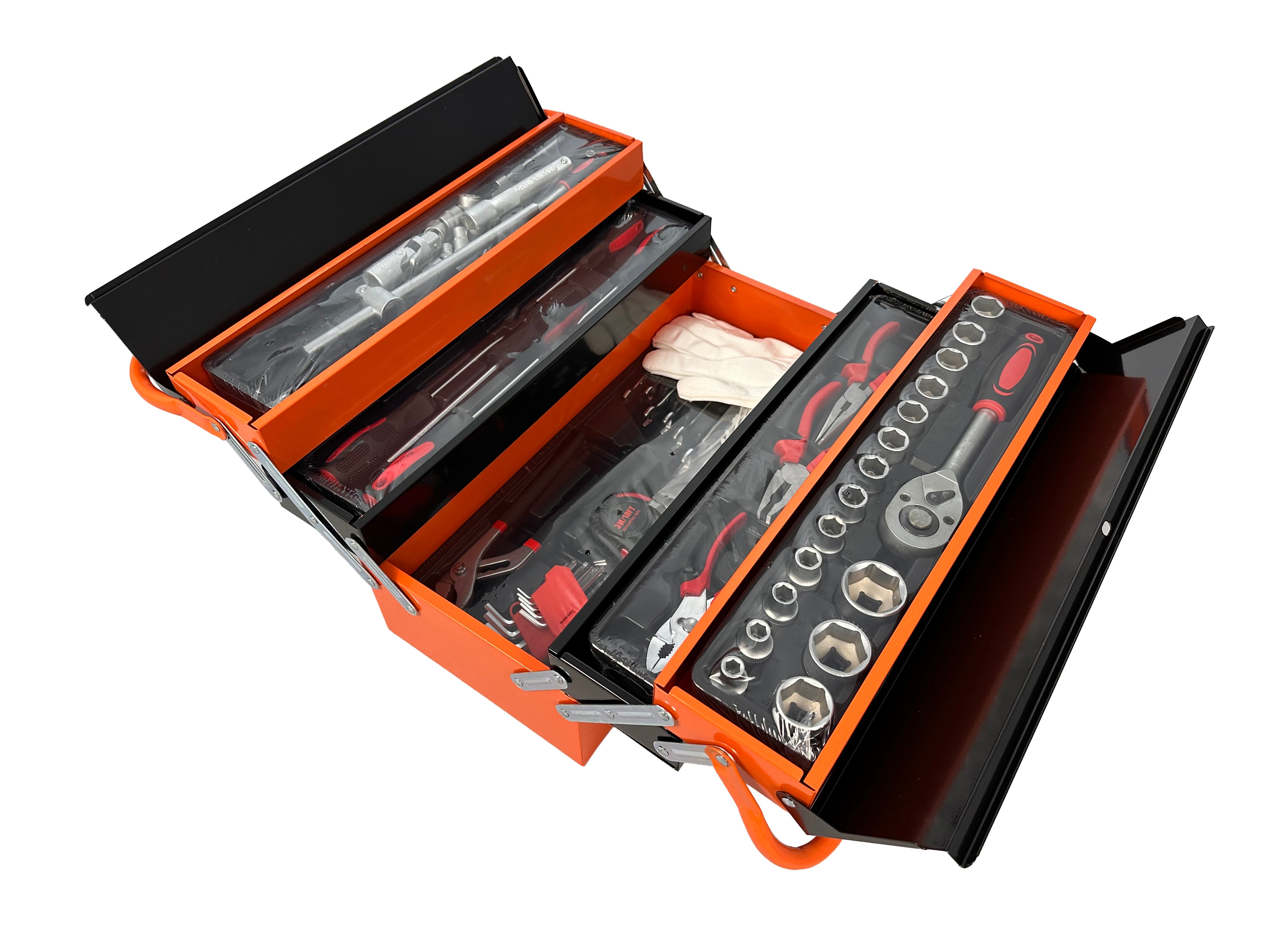 TRUSA DE SCULE METALICA ECHIPATA CU 85 PIESE GEBO TOOLS