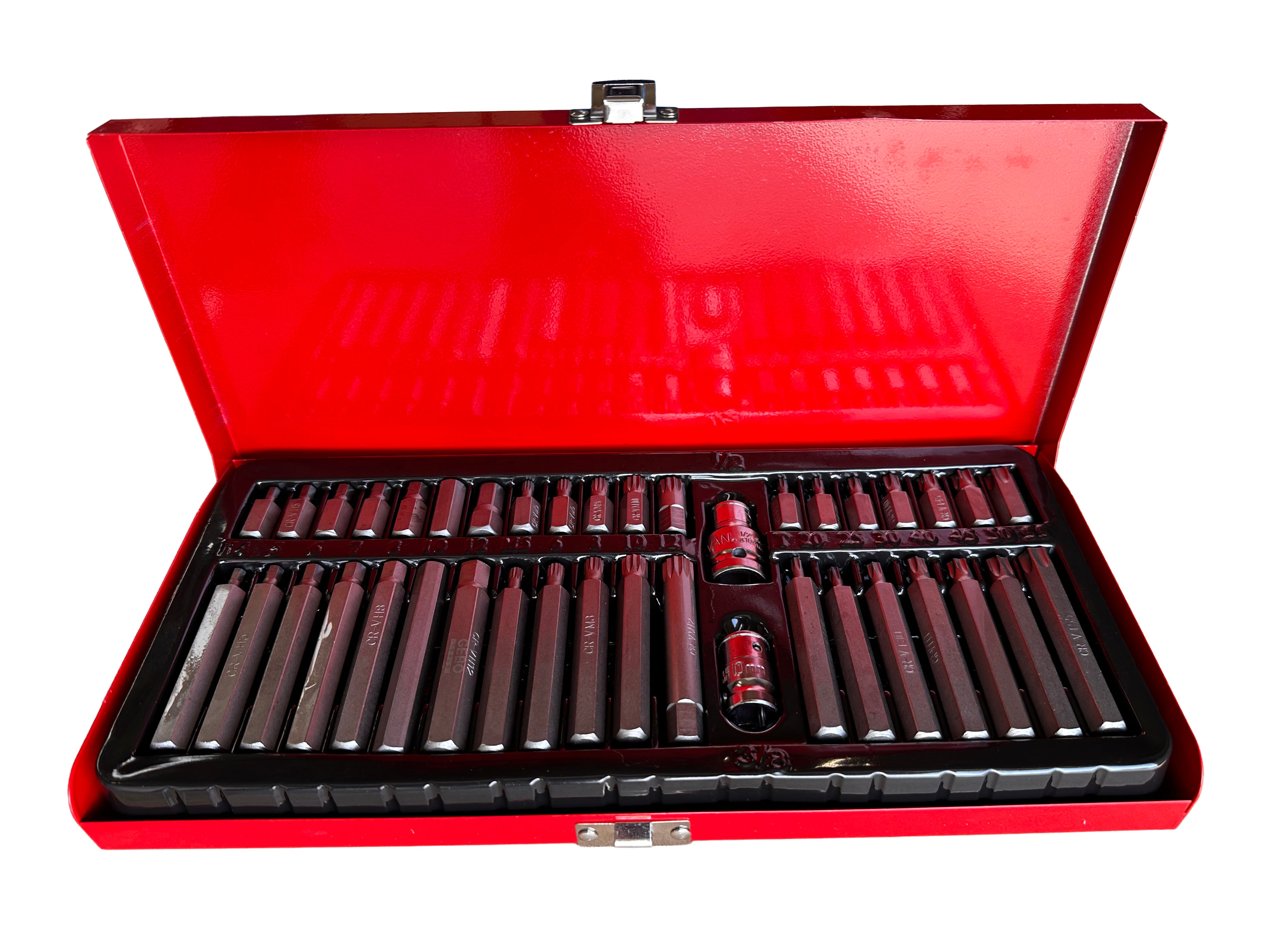 TRUSA BITI IMBUSURI TORX XZN HEX SPLIN 40 BUC CUTIE METALICA GEBO TOOLS