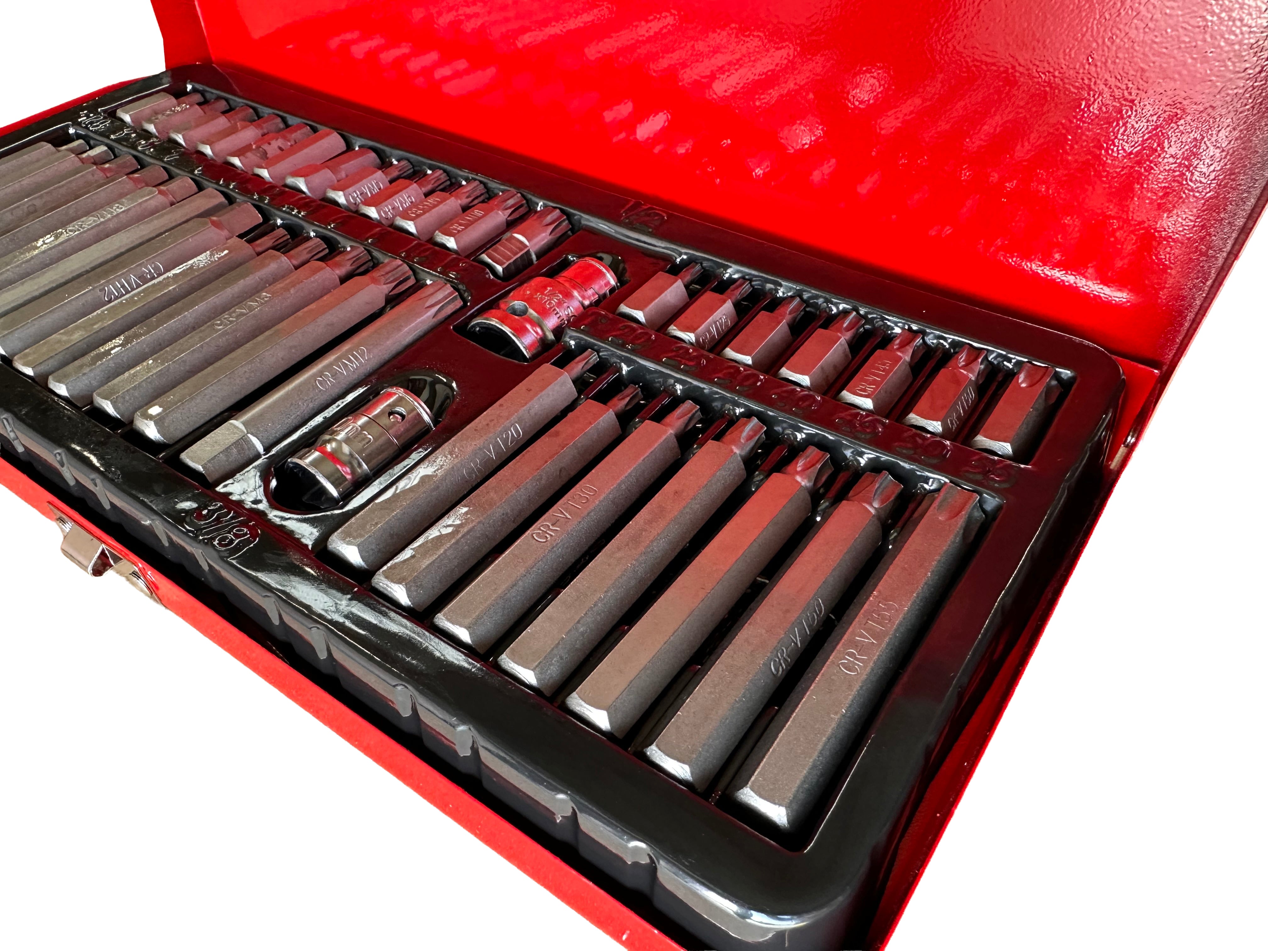 TRUSA BITI IMBUSURI TORX XZN HEX SPLIN 40 BUC CUTIE METALICA GEBO TOOLS