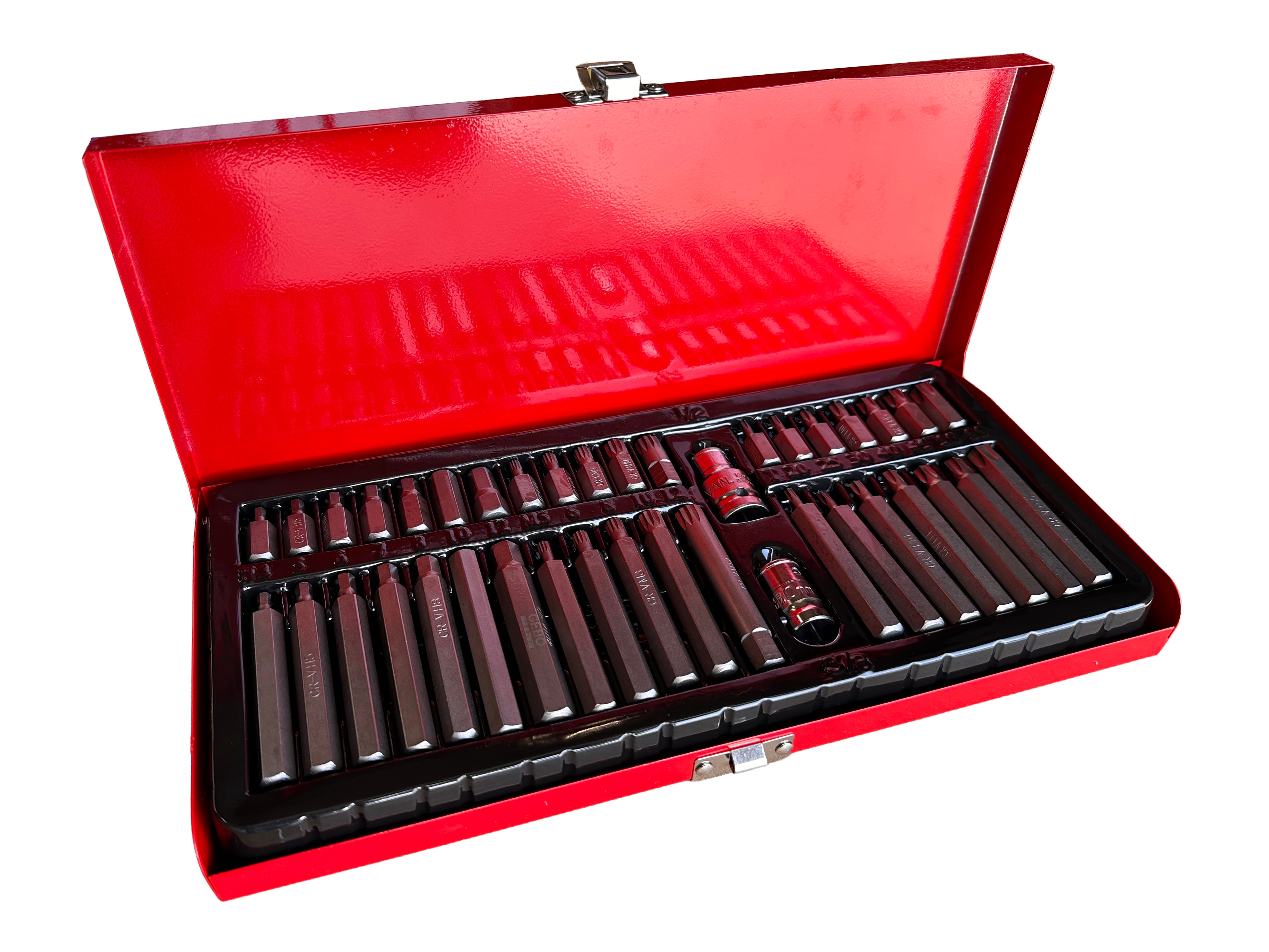 TRUSA BITI IMBUSURI TORX XZN HEX SPLIN 40 BUC CUTIE METALICA GEBO TOOLS