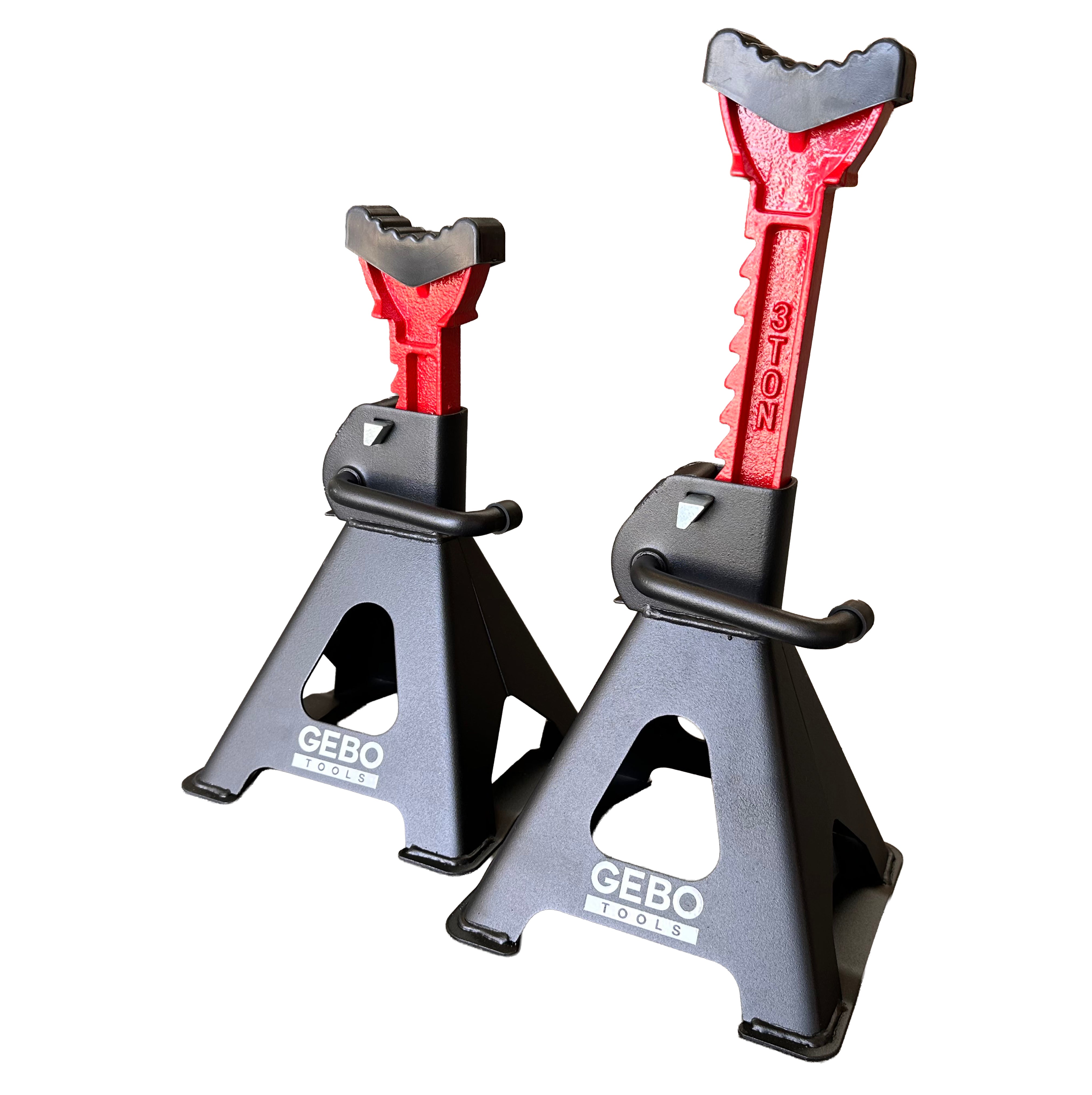 SET 2 CAPRE 3T 29.5-43CM SUSTINERE AUTO CU SIGURANTA BLOCARE DUBLA SI TAMPON DE CAUCIUC PENTRU PROTECTIE PRAG AUTO GEBO TOOLS