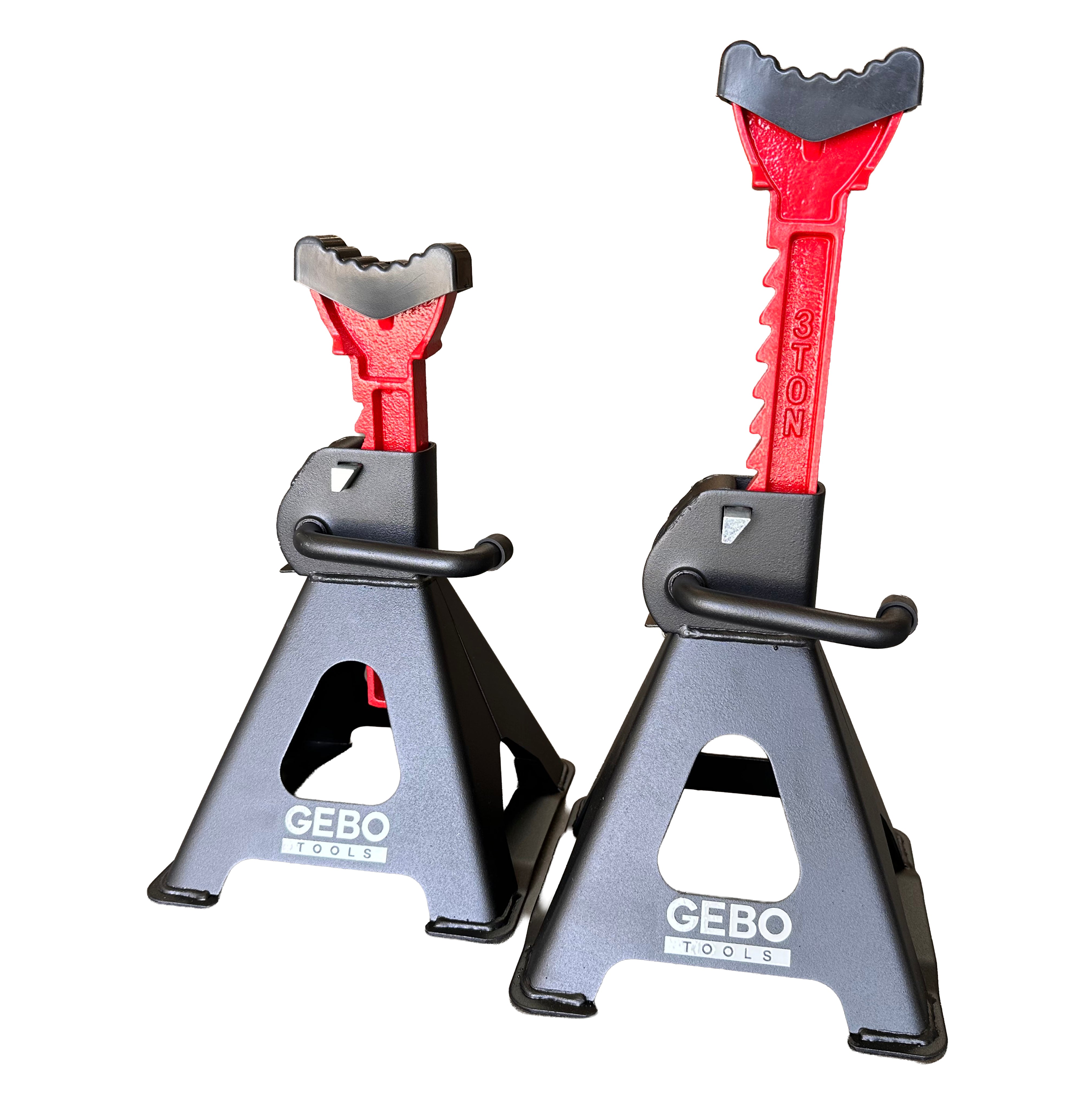 SET 2 CAPRE 3T 29.5-43CM SUSTINERE AUTO CU SIGURANTA BLOCARE DUBLA SI TAMPON DE CAUCIUC PENTRU PROTECTIE PRAG AUTO GEBO TOOLS