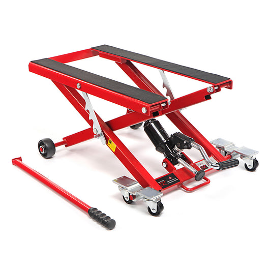 ELEVATOR CRIC HIDRAULIC PENTRU MOTOCICLETE 500KG ROSU HBM MACHINES OLANDA