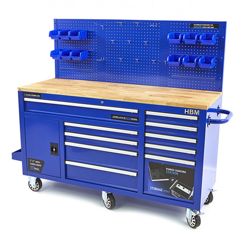 BANC DULAP SCULE CU PANOU BLAT LEMN MASIV 158 CM HBM ALBASTRU
