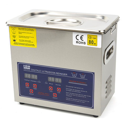 MASINA DE CURATAT CU ULTRASUNETE 3L, OTEL INOXIDABIL, CRONOMETRU DIGITAL, HBM MACHINES OLANDA