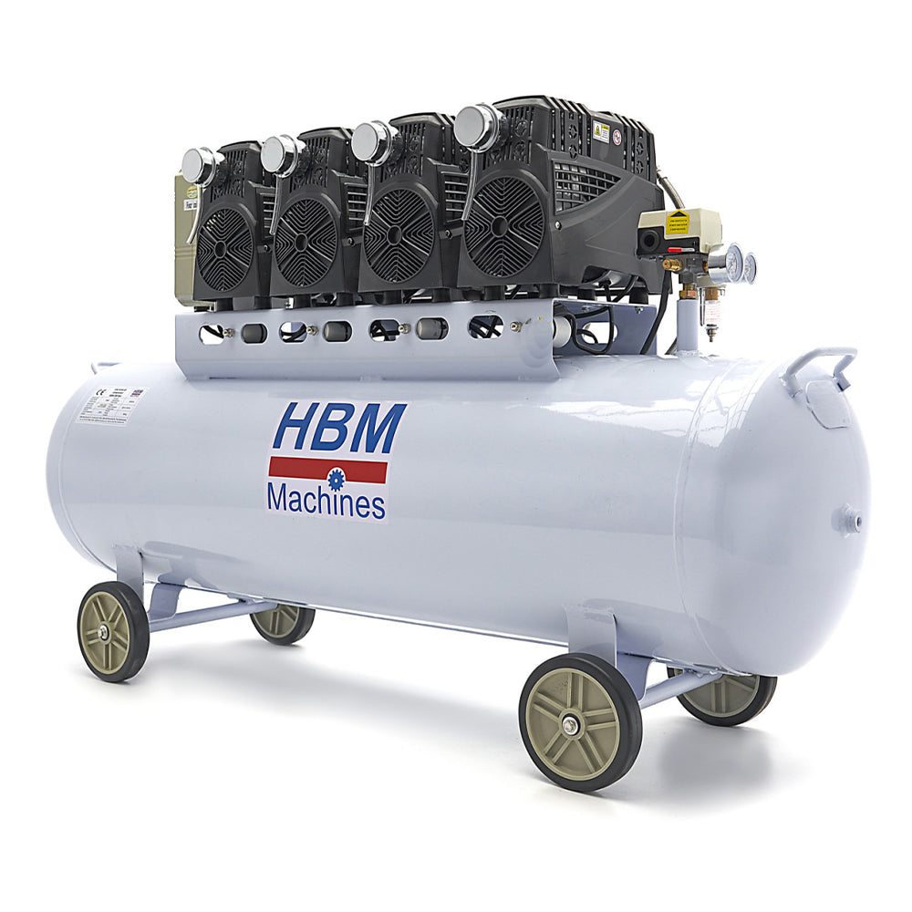 COMPRESOR SILENTIOS CU ZGOMOT REDUS FARA ULEI SGS 200L 10 BAR HBM MACHINES OLANDA