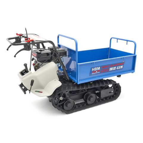 MINI DUMPER BASCULANTA 320 KG HBM PE SENILE CU MOTOR PE BENZINA 196 CMC 6.5CP