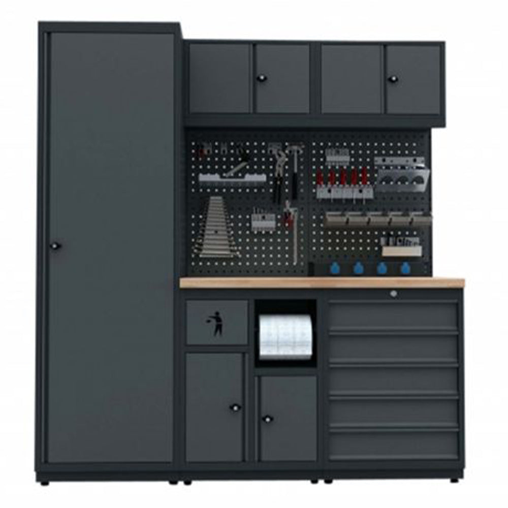 BANC DE LUCRU - SET MOBILIER METALIC MODULAR PENTRU ATELIER 1.86M MODEL A