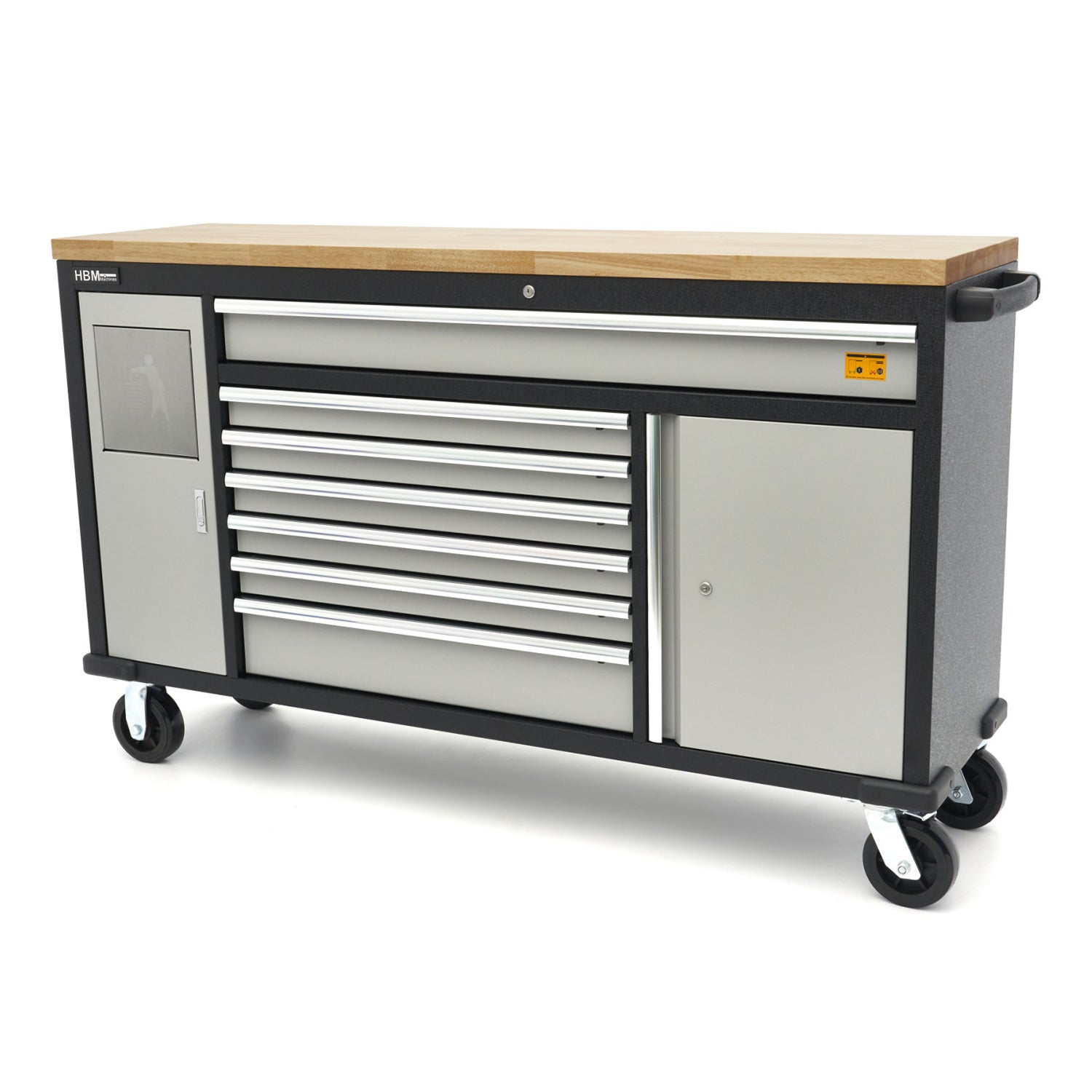 BANC DE LUCRU PROFESIONAL CU 18 SERTARE 168 CM BLAT LEMN MASIV PRIZA 220V/USB HBM