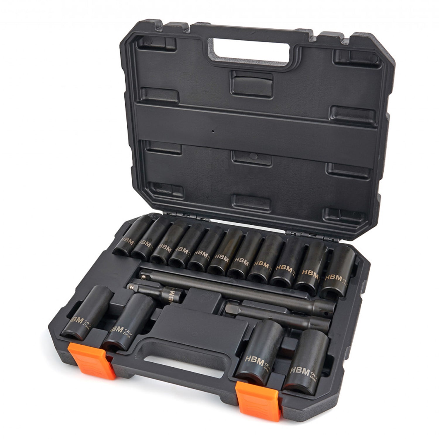 TRUSA TUBULARE SI PRELUNGITOARE DE IMPACT 1/2 18 PIESE 10-24MM HBM MACHINES OLANDA