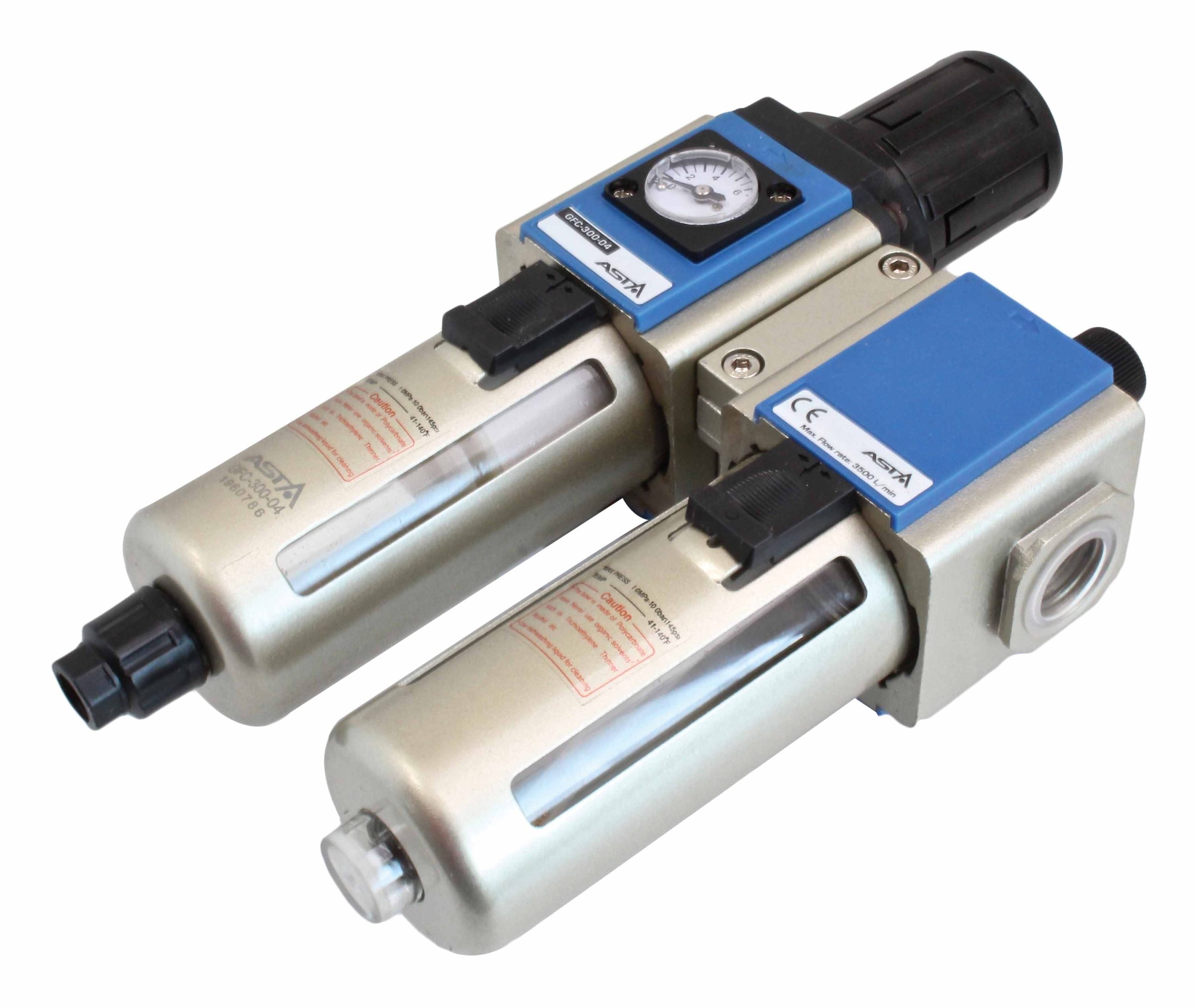 FILTRU SEPARATOR APA SI LUBRIFIERE CU REGULATOR DE PRESIUNE 1/2 PENTRU SCULE ECHIPAMENTE PNEUMATICE