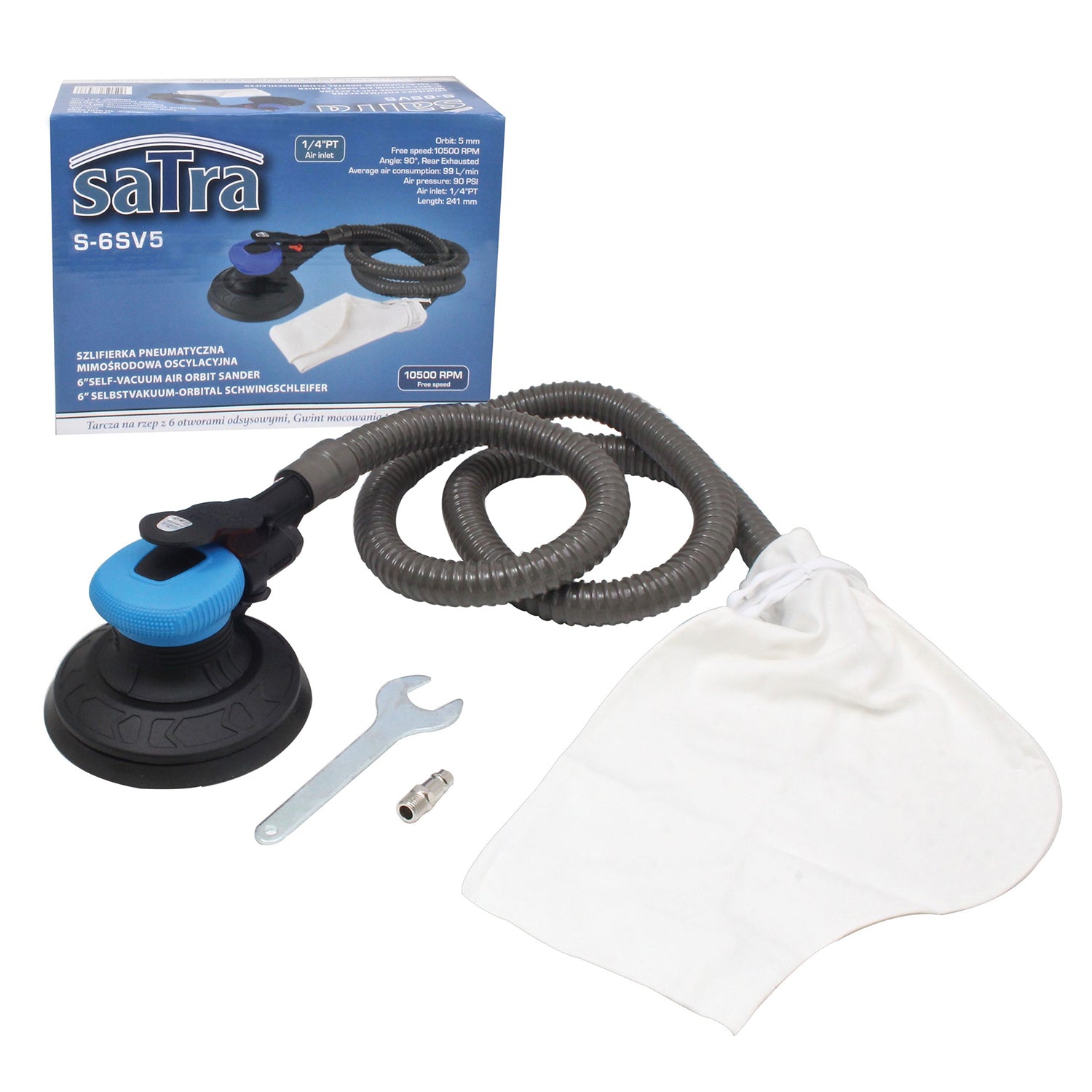 SLEFUITOR PNEUMATIC EXCENTRIC ORBITAL CU SAC COLECTARE 150MM SATRA