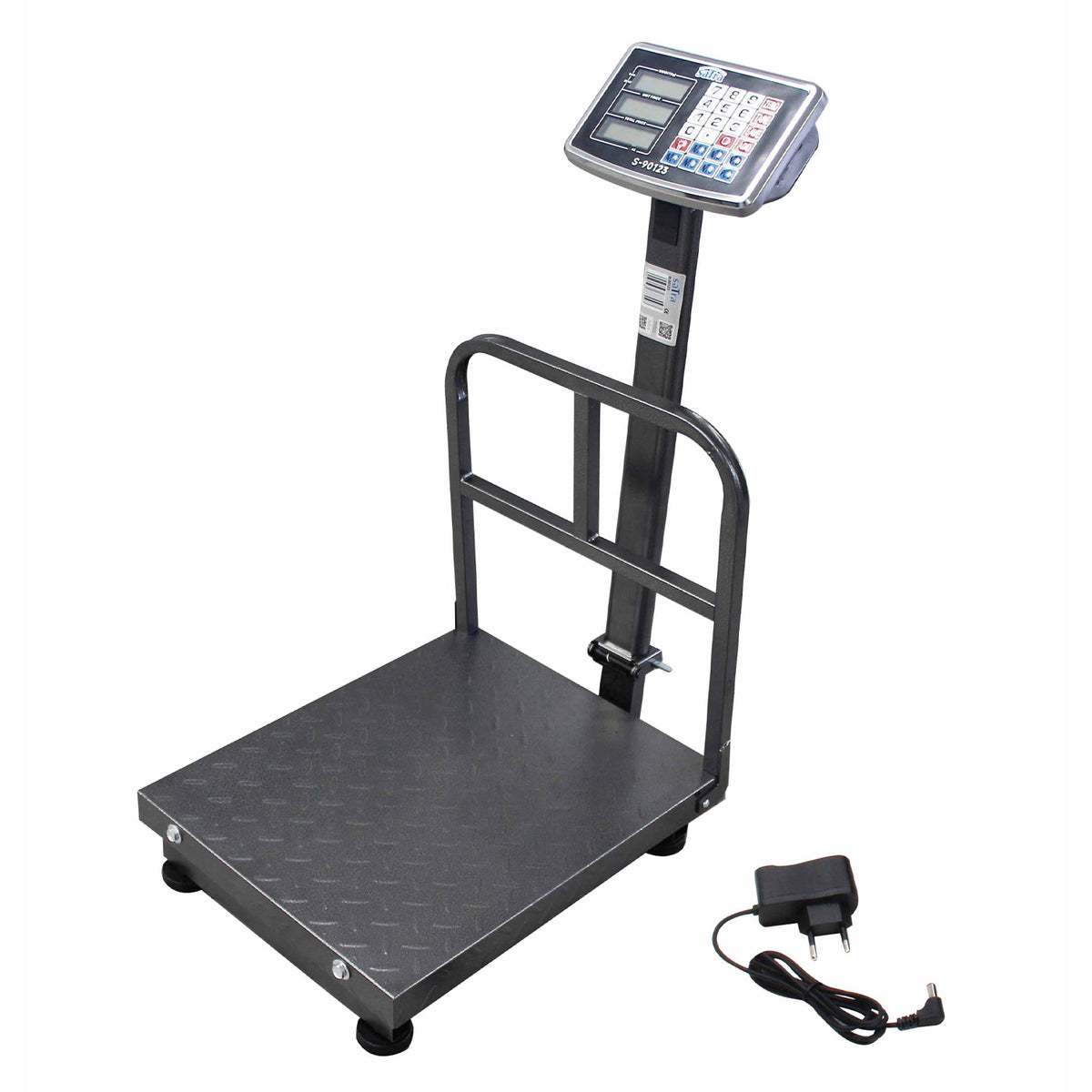 Cantar comercial pliabil cu platforma si ecran LCD 300 kg Satra