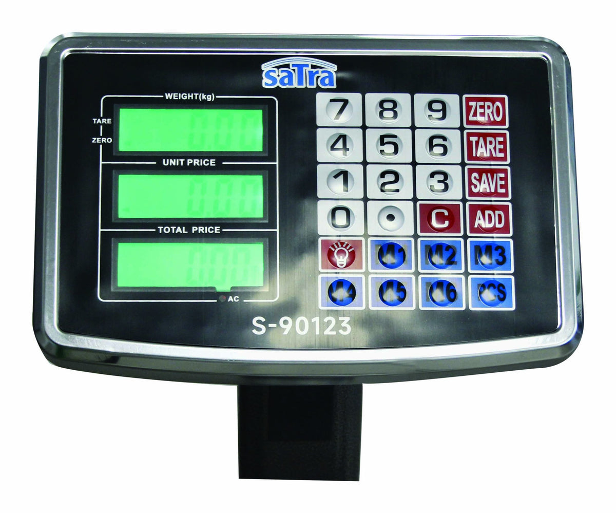 Cantar comercial pliabil cu platforma si ecran LCD 300 kg Satra