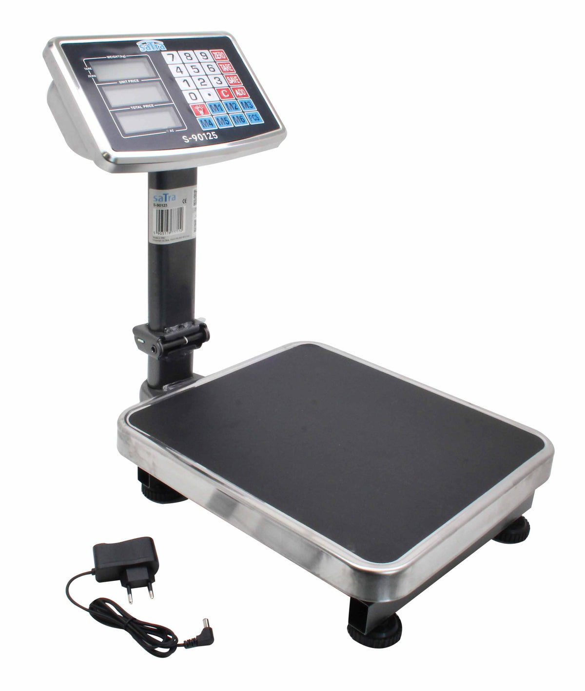 Cantar comercial pliabil cu platforma si ecran LCD 60kg Satra