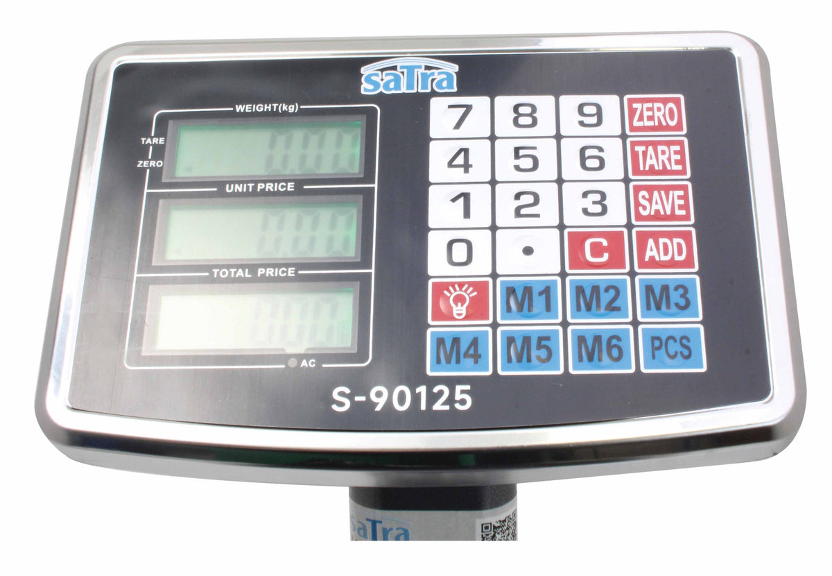 Cantar comercial pliabil cu platforma si ecran LCD 60kg Satra