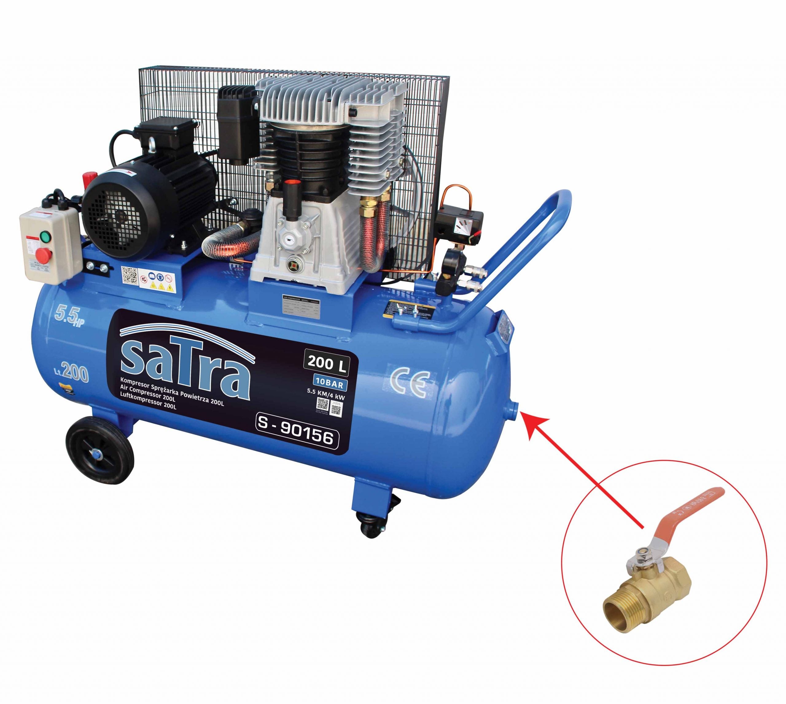 COMPRESOR DE AER 200L 5.5CP 380V SATRA