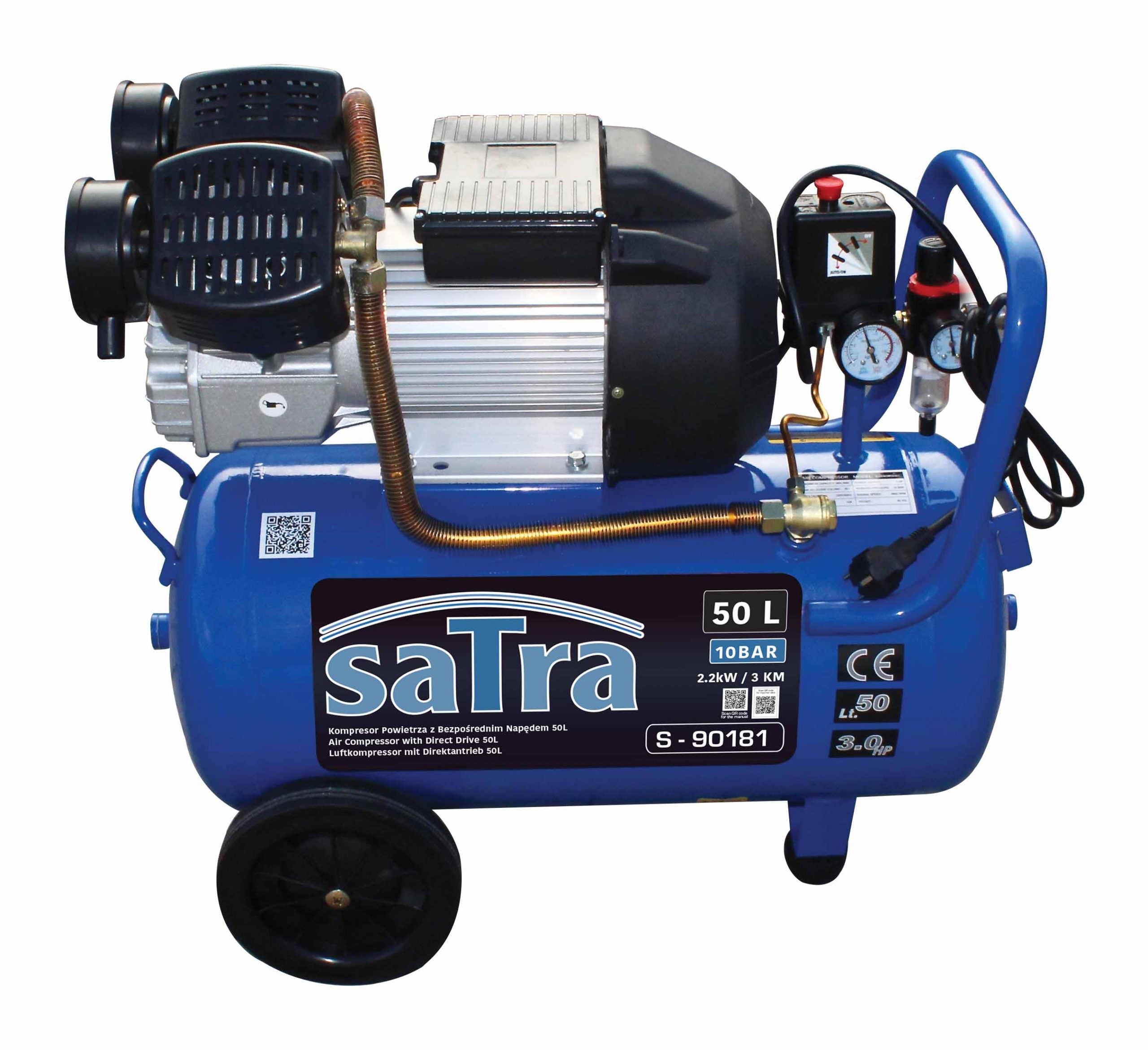 COMPRESOR DE AER CU ANGRENARE DIRECTA 50L