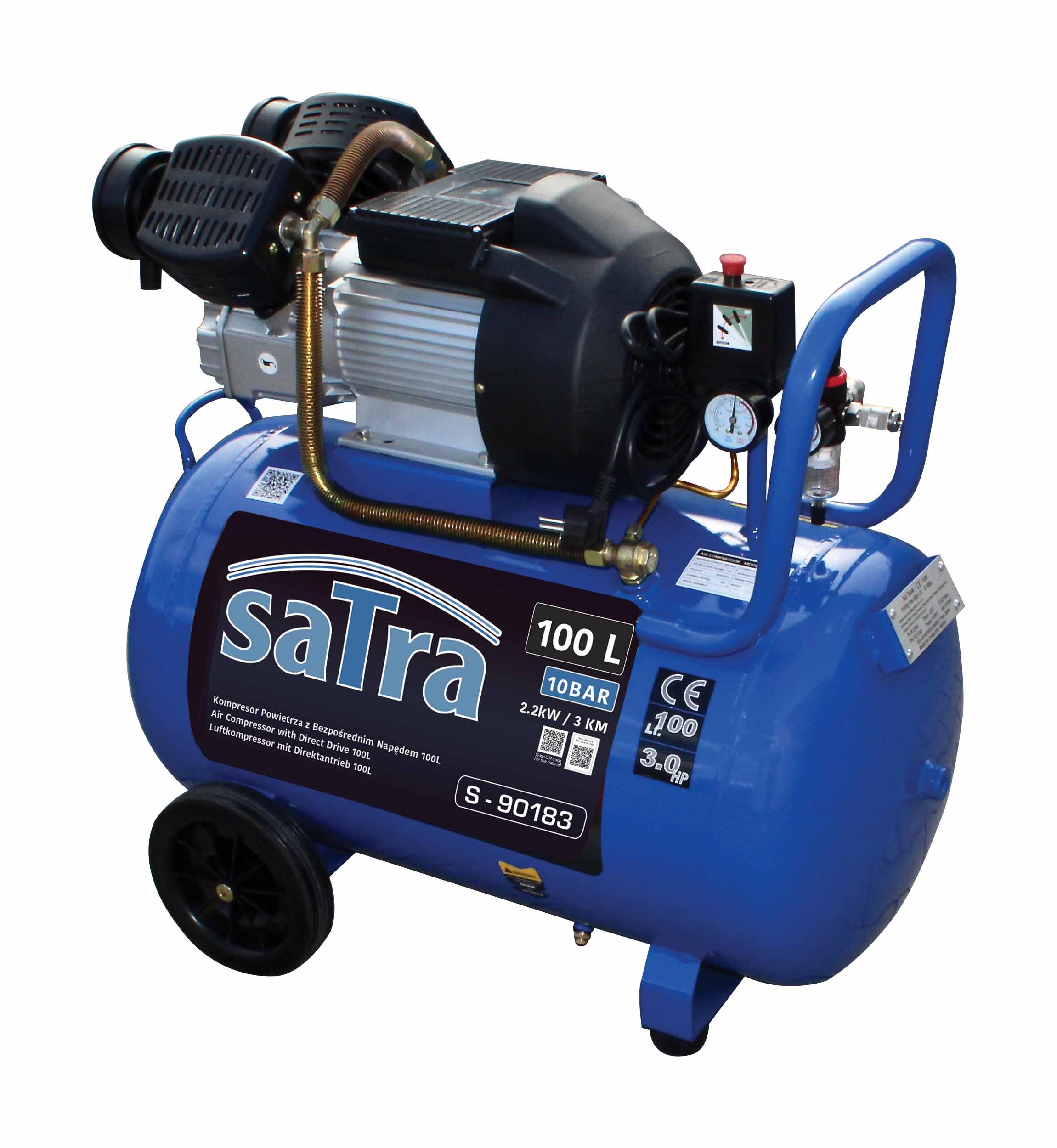 COMPRESOR DE AER CU ANGRENARE DIRECTA 100L