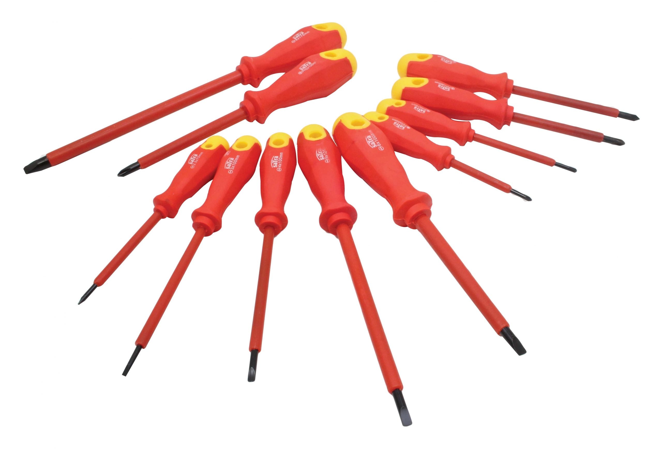 SET 11 SURUBELNITE IZOLATE PENTRU ELECTRICIENI, CR-V, CU VARF MAGNETIC
