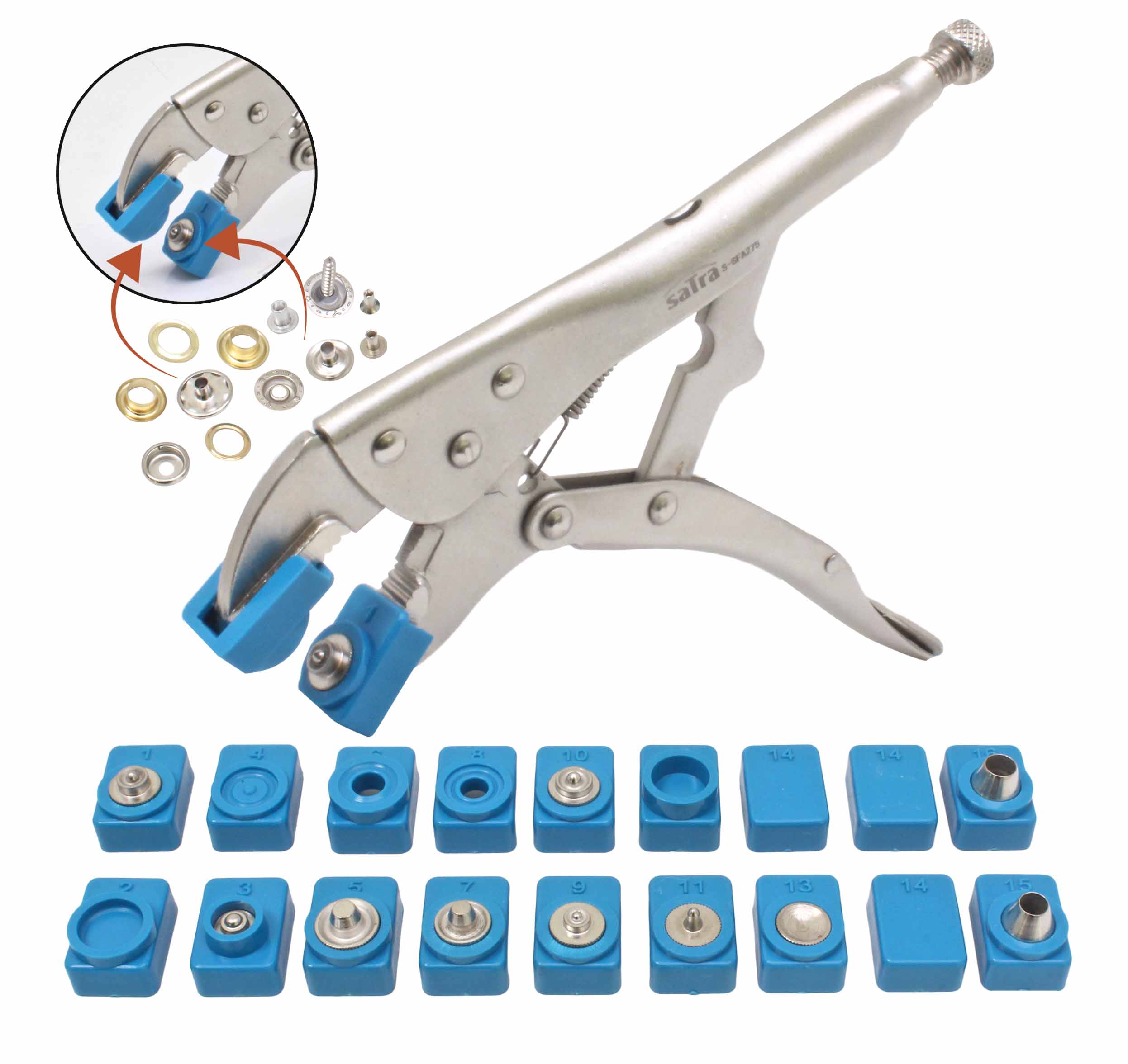 TRUSA CLESTE SI CAPSE 275 PIESE SATRA