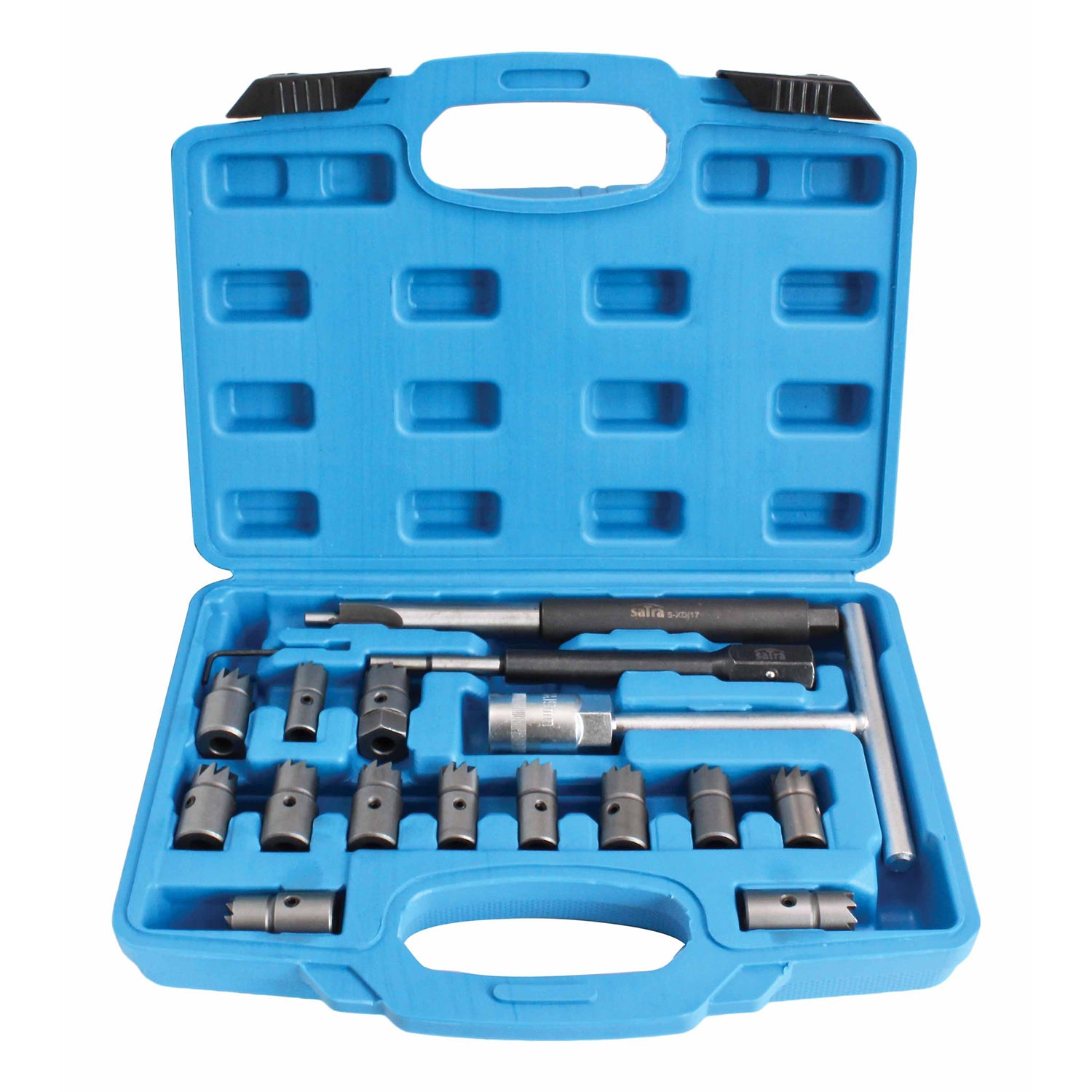 TRUSA CU FREZE PENTRU CURATAT ORIFICIU SCAUN INJECTOARE, 17 PIESE