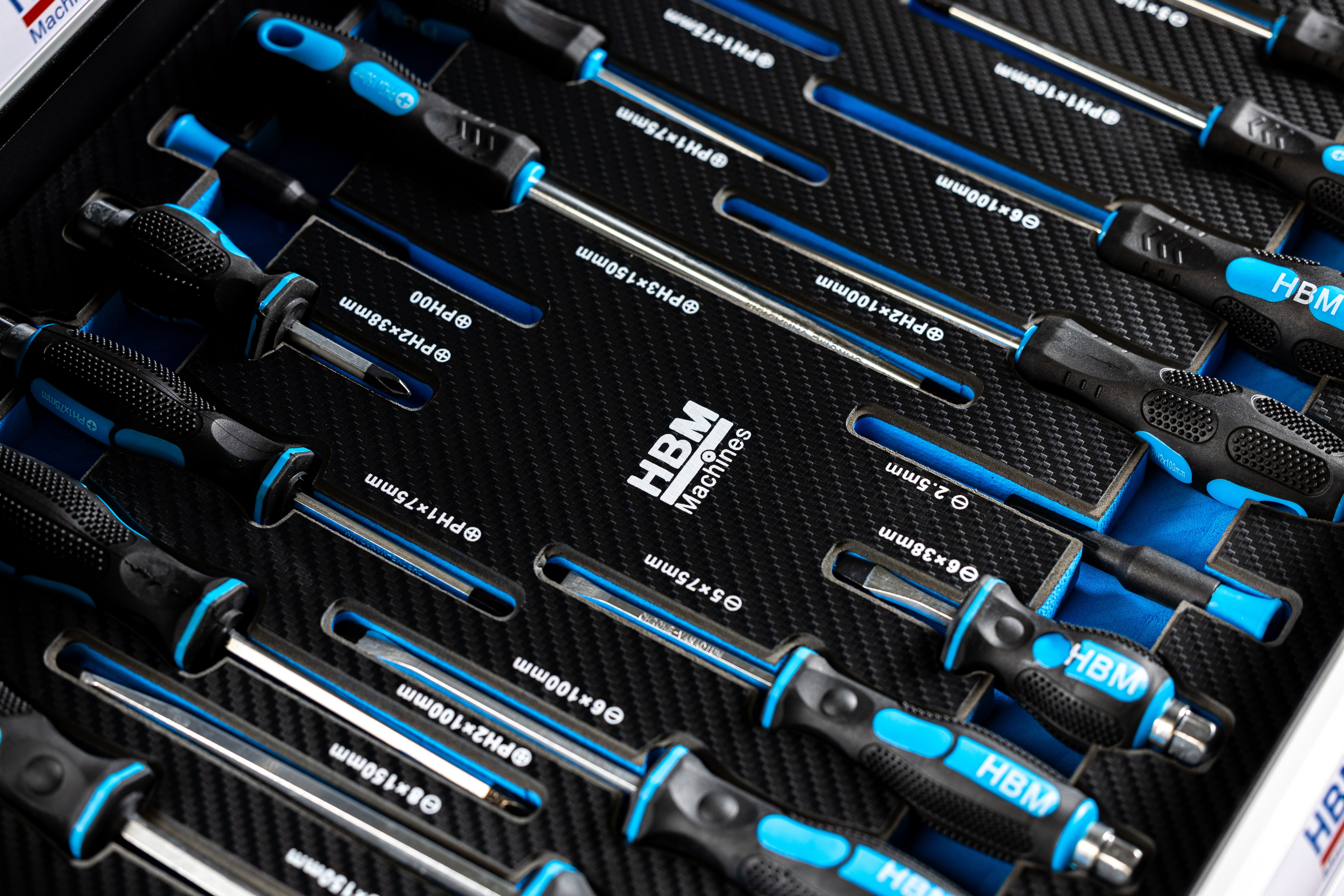 DULAP SCULE PROFESIONAL HBM CU 7 SERTARE, 245 PIESE, 6 MODULE CARBON – OLANDA, PREMIUM