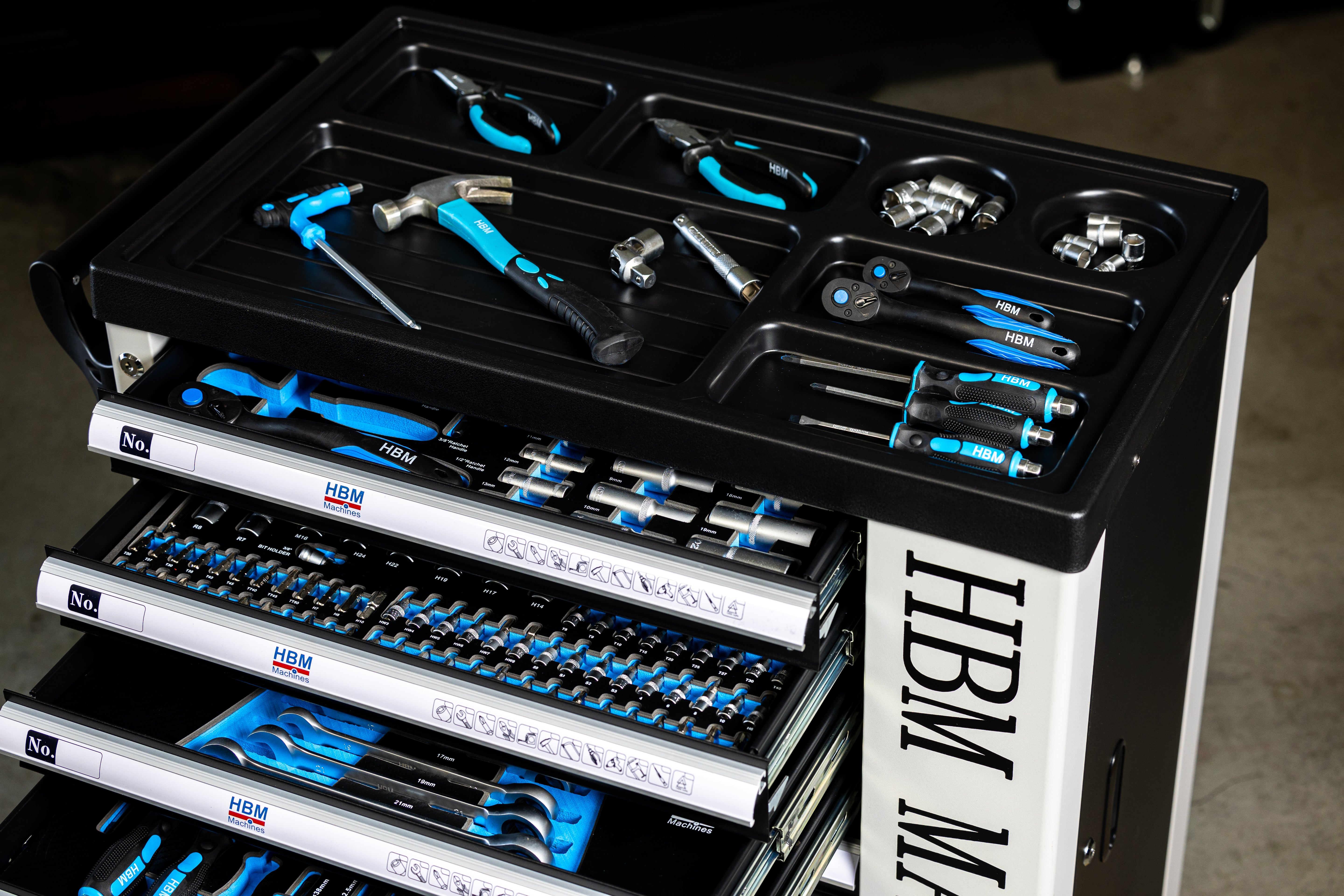 DULAP SCULE PROFESIONAL HBM CU 7 SERTARE, 245 PIESE, 6 MODULE CARBON – OLANDA, PREMIUM