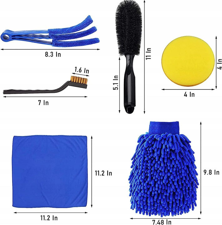 SET PERII LAVETE PENTRU CURATAT INTERIOR EXTERIOR - DETAILING AUTO 15 PIESE