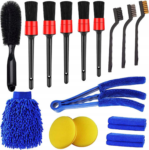 SET PERII LAVETE PENTRU CURATAT INTERIOR EXTERIOR - DETAILING AUTO 15 PIESE