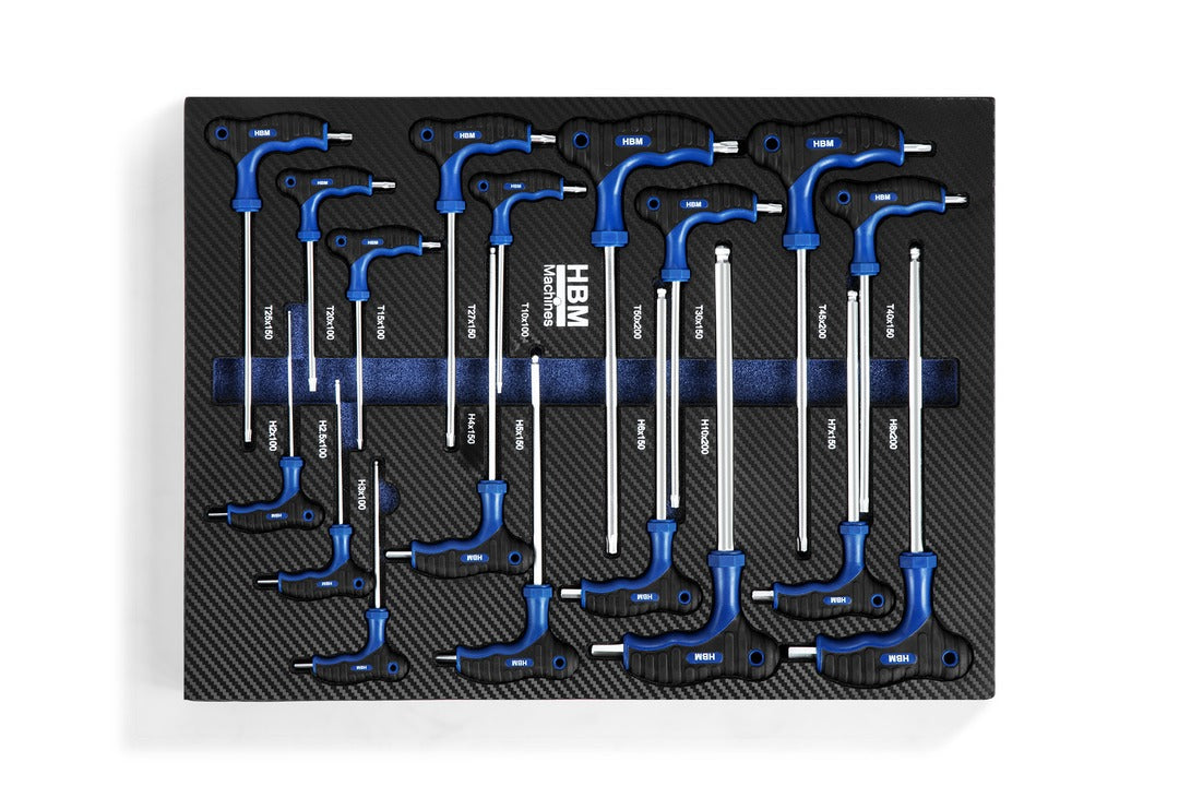 Dulap scule profesional HBM cu 7 sertare, 262 piese, 7 module carbon – premium, OLANDA