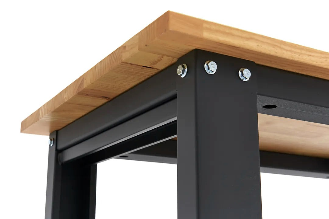 BANC DE LUCRU REGLABIL PE INALTIME CU BLAT DIN LEMN MASIV 160 CM HBM