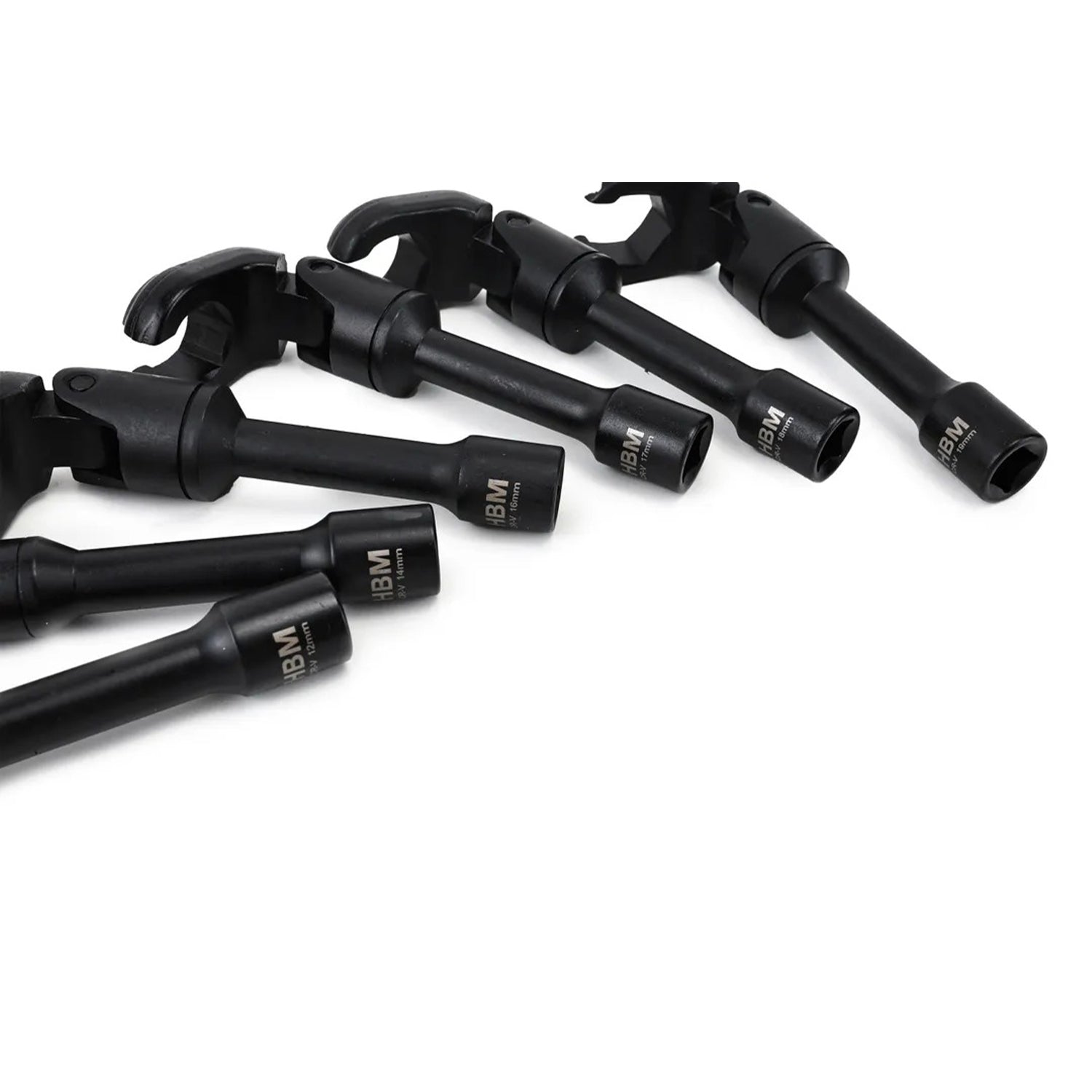 SET DE 6 CHEI TUBULARE 3/8 CU ARTICULATIE PENTRU CONDUCTE 12-19MM HBM