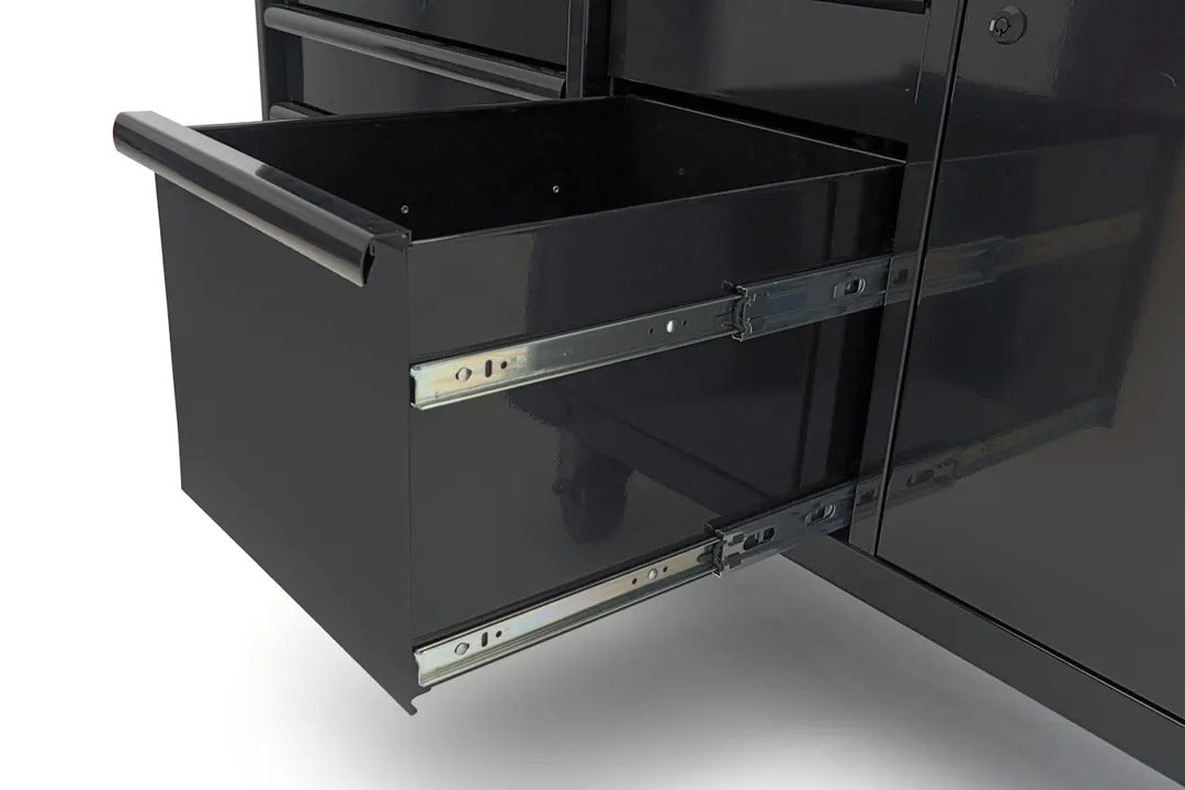 DULAP METALIC PROFESIONAL 10 SERTARE CARUCIOR MOBIL BANC DE LUCRU 147CM, BLAT LEMN MASIV HBM OLANDA