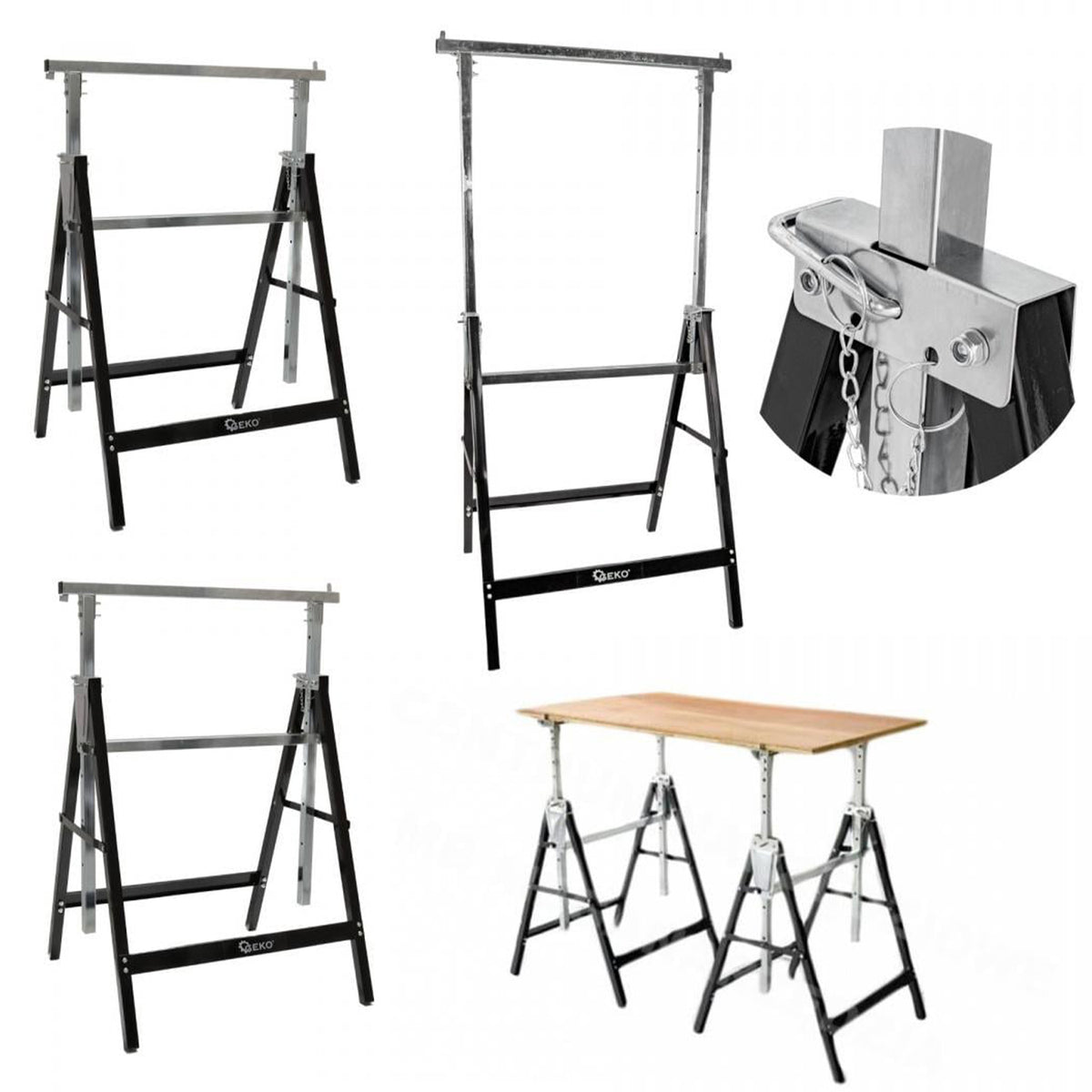 Capra stand suport de lucru reglabil pe inaltime 80-130cm 2 piese GEKO