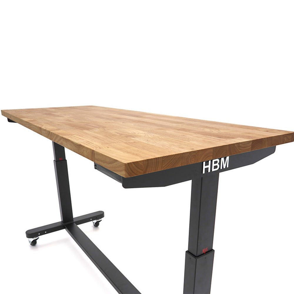 Banc de lucru cu blat din lemn masiv reglabil pe inaltime 152cm