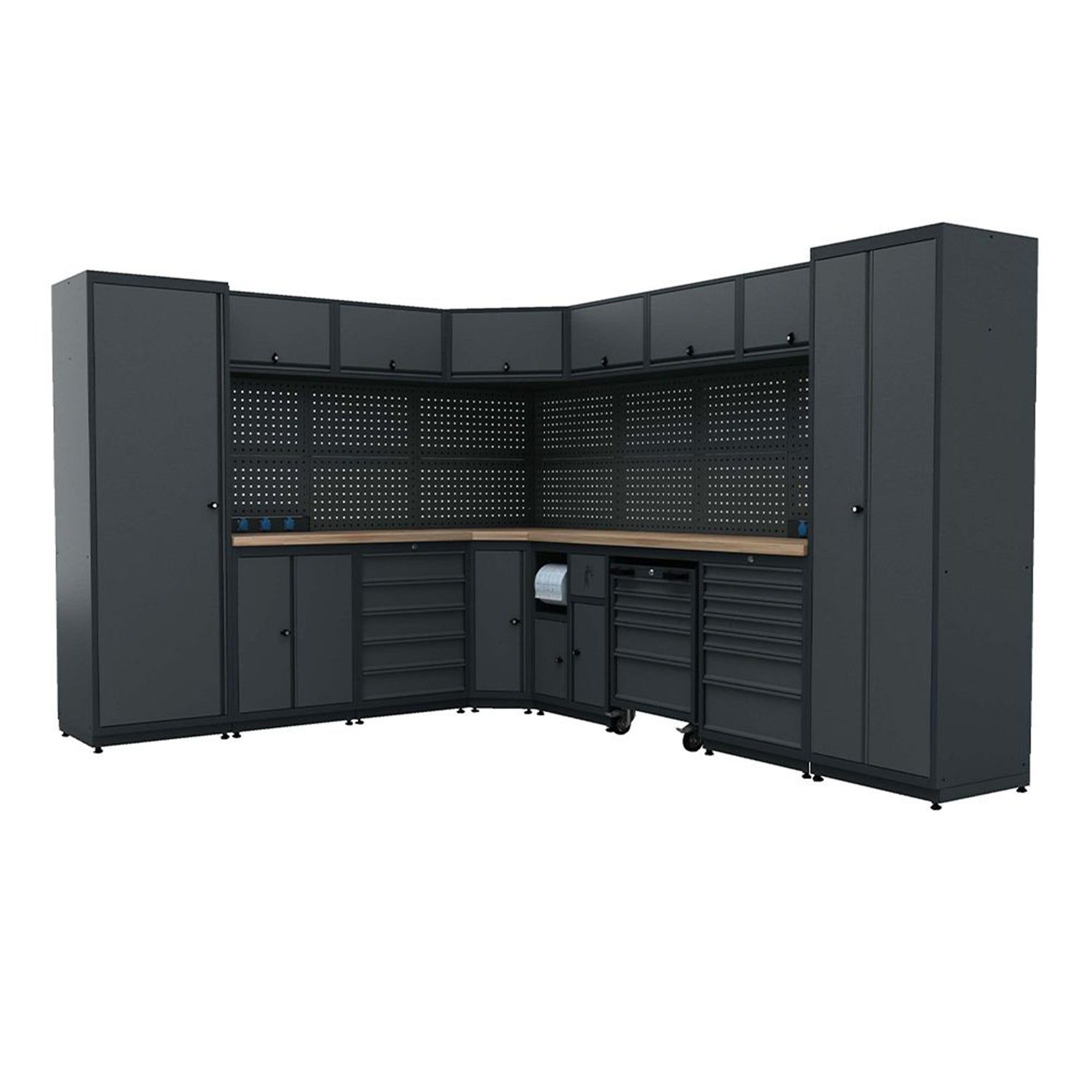 BANC DE LUCRU - SET MOBILIER METALIC MODULAR PENTRU ATELIER 3.23 M X 2.61 M MODEL 4