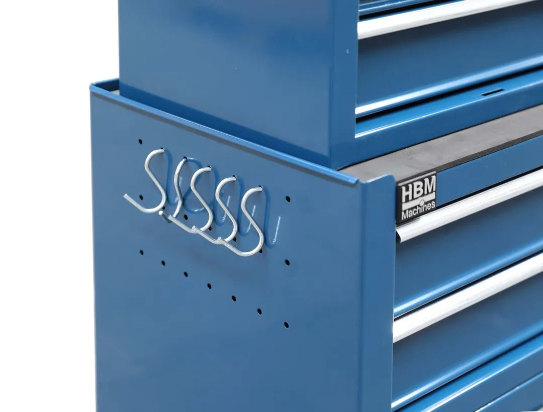 DULAP METALIC PREMIUM PENTRU SCULE, 2 PIESE, 6 SERTARE SI 2 USI, ALBASTRU, HBM, OLANDA, 61,4 X 33 X 106,4 CM