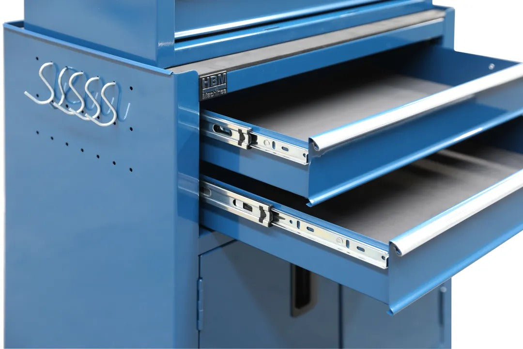 DULAP METALIC PREMIUM PENTRU SCULE, 2 PIESE, 6 SERTARE SI 2 USI, ALBASTRU, HBM, OLANDA, 61,4 X 33 X 106,4 CM