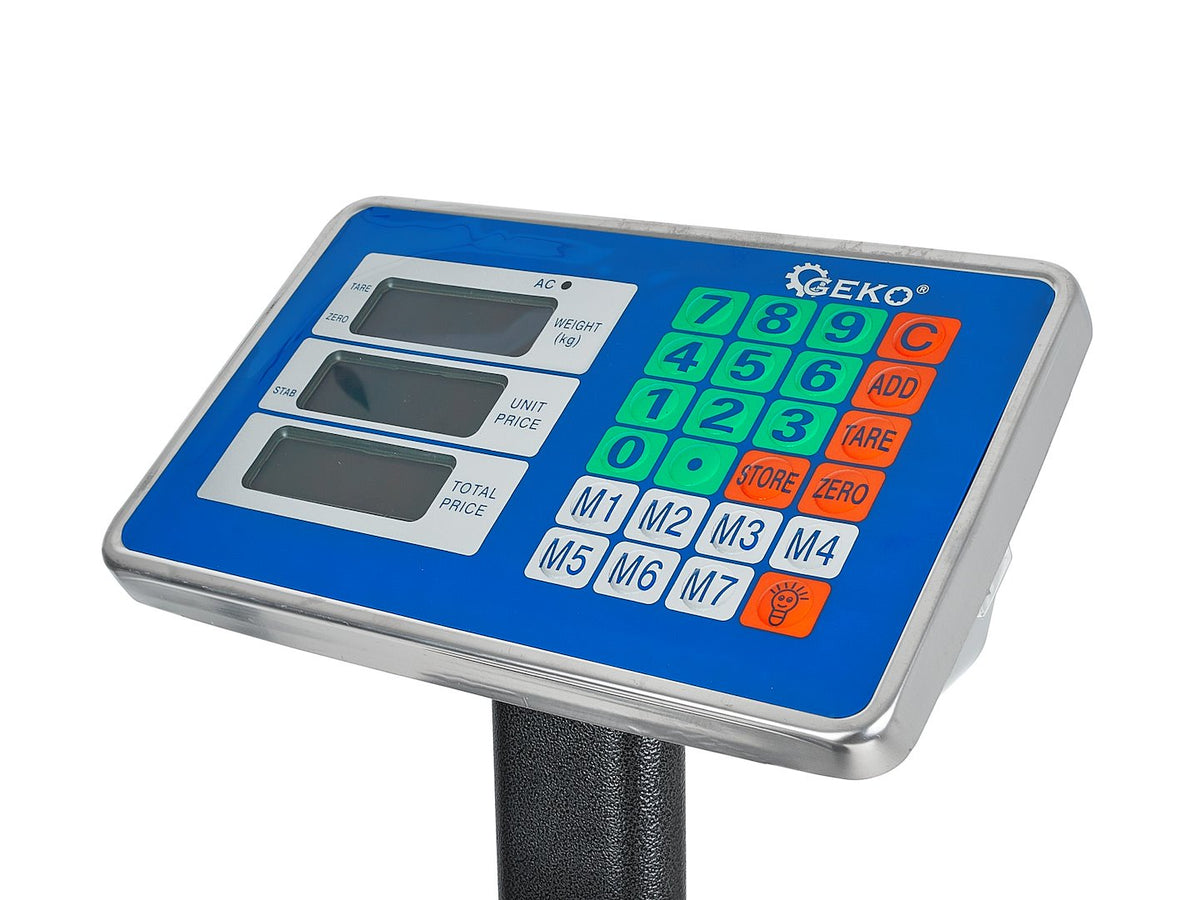 Cantar comercial cu platforma ecran LCD 300kg GEKO