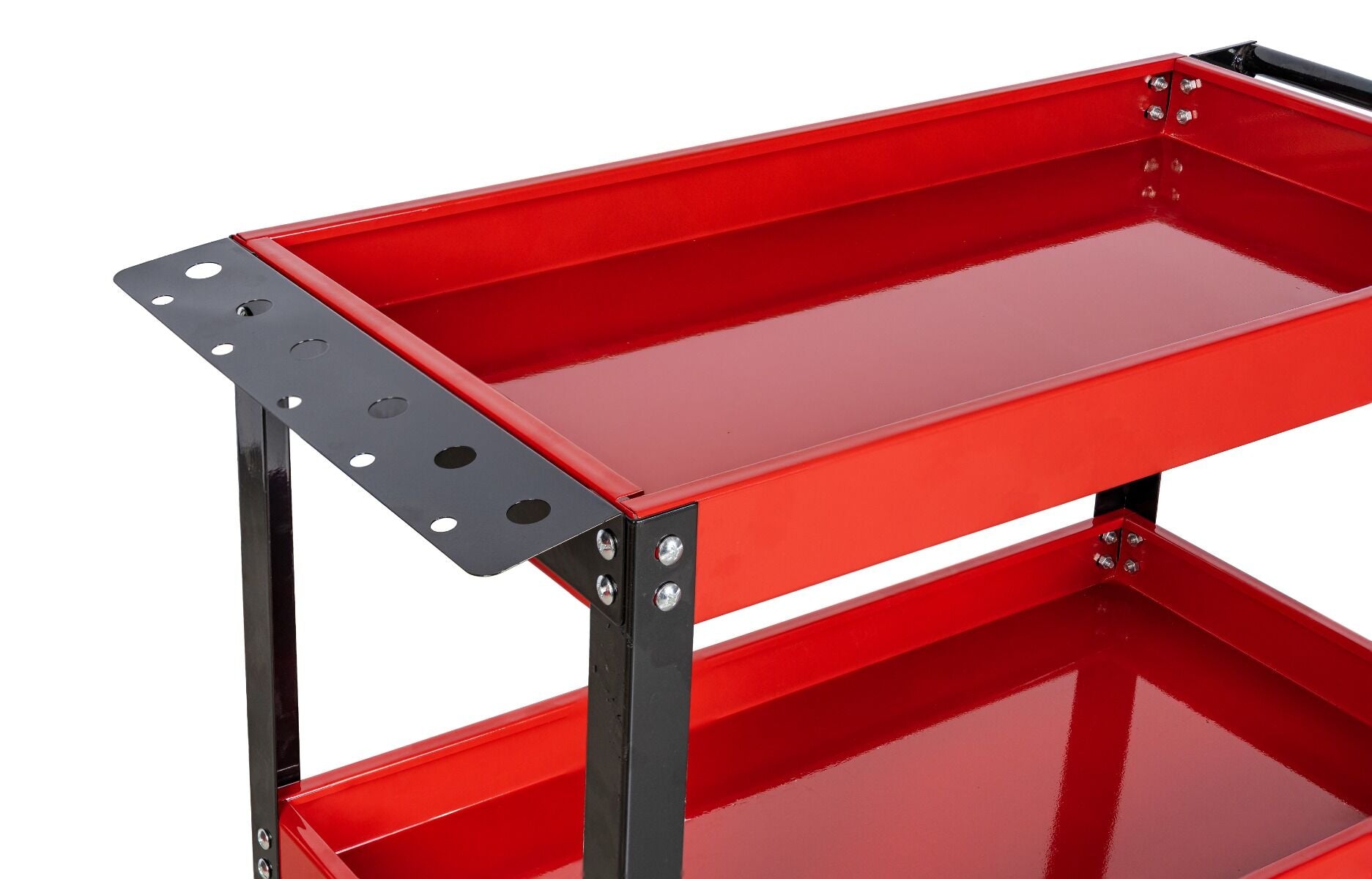 Carucior mobil metalic cu 3 rafturi suport surubelnite 4 roti pivotante INVENTO - dimensiunea raftului: 68 x 35 x 5.5 cm