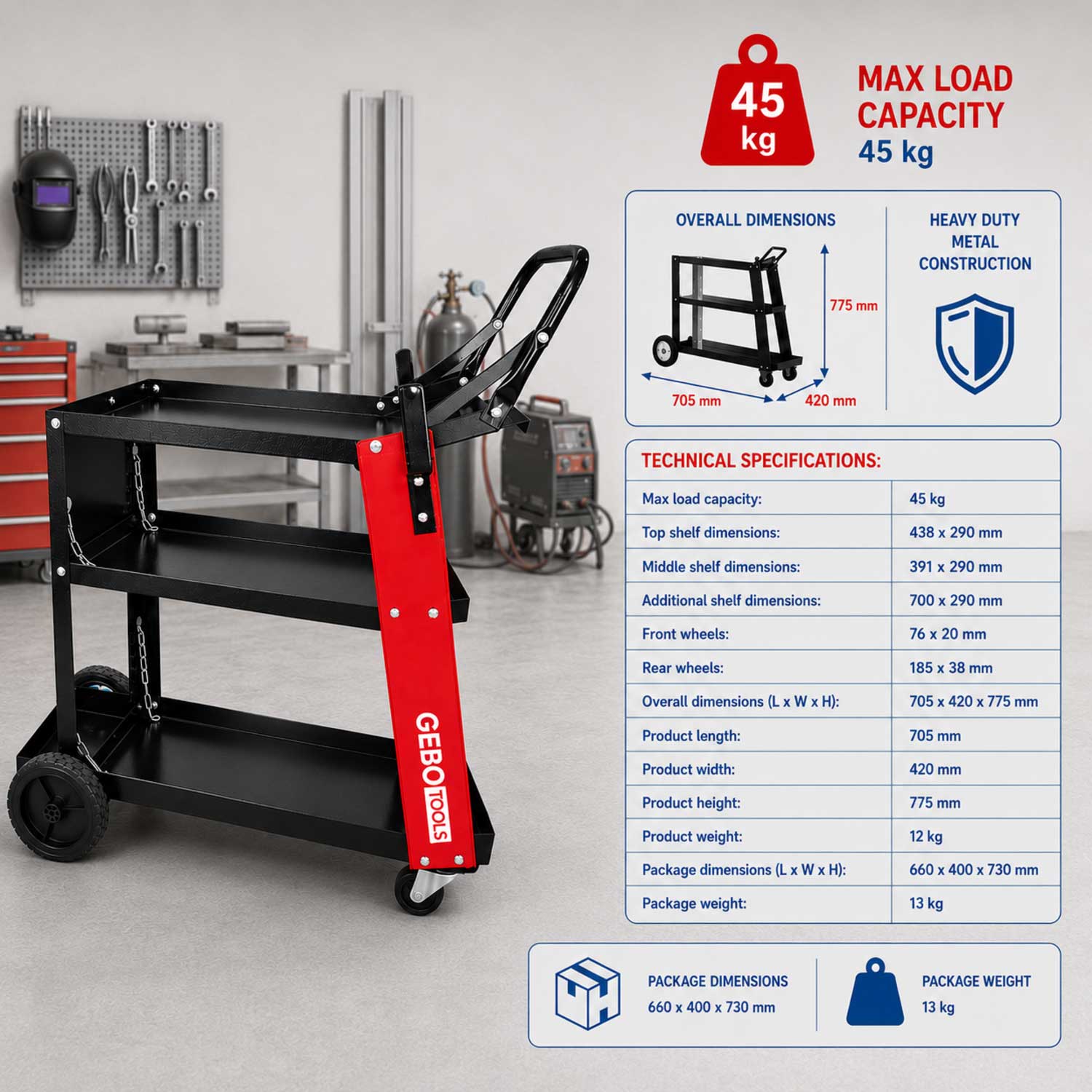 Carucior pentru sudura premium GEBO TOOLS