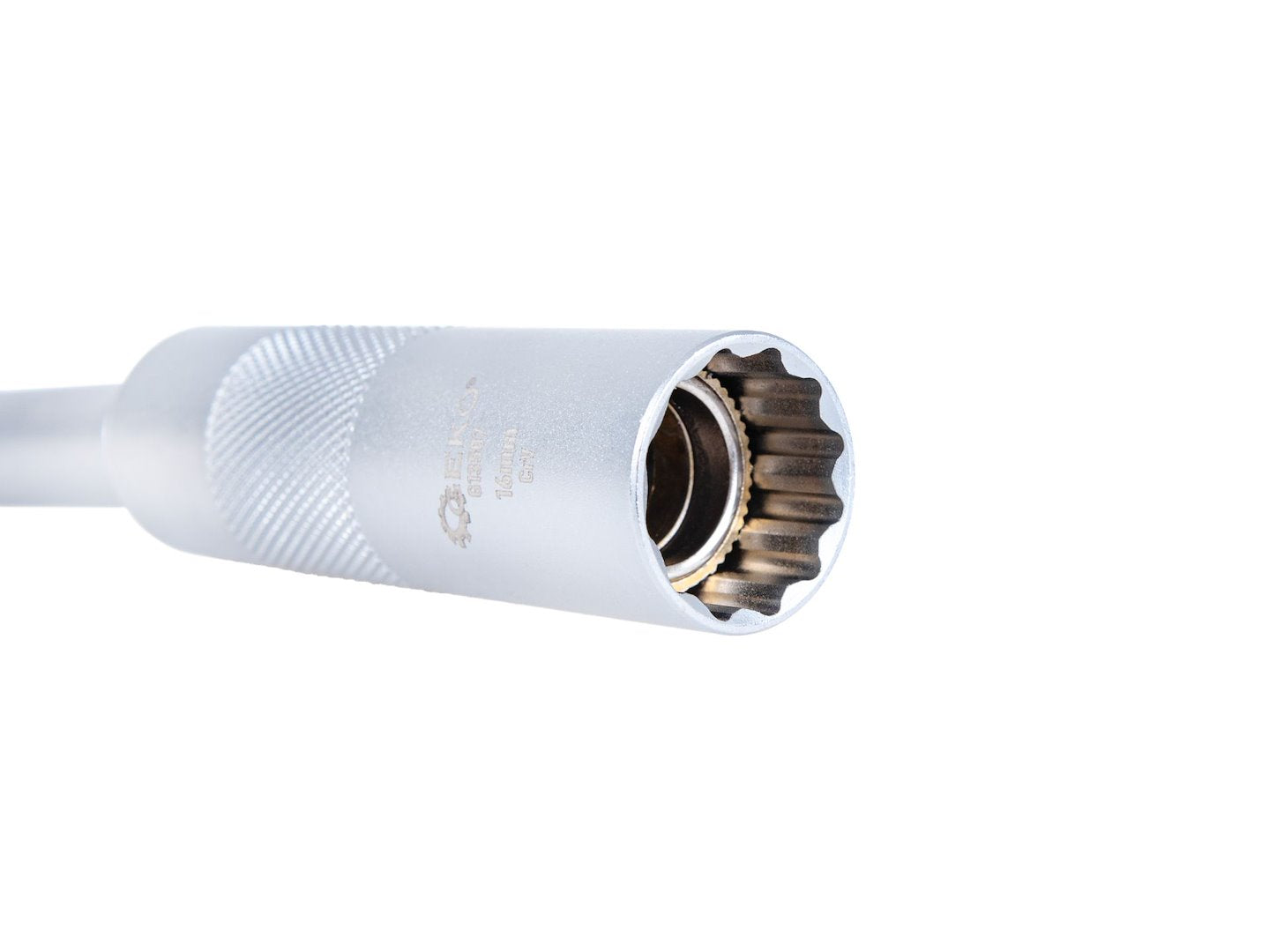Cheie tubulara lunga pentru bujii 16mm 3/8 310 mm, cu articulatie cardanica, pereti subtiri CRV - GEKO