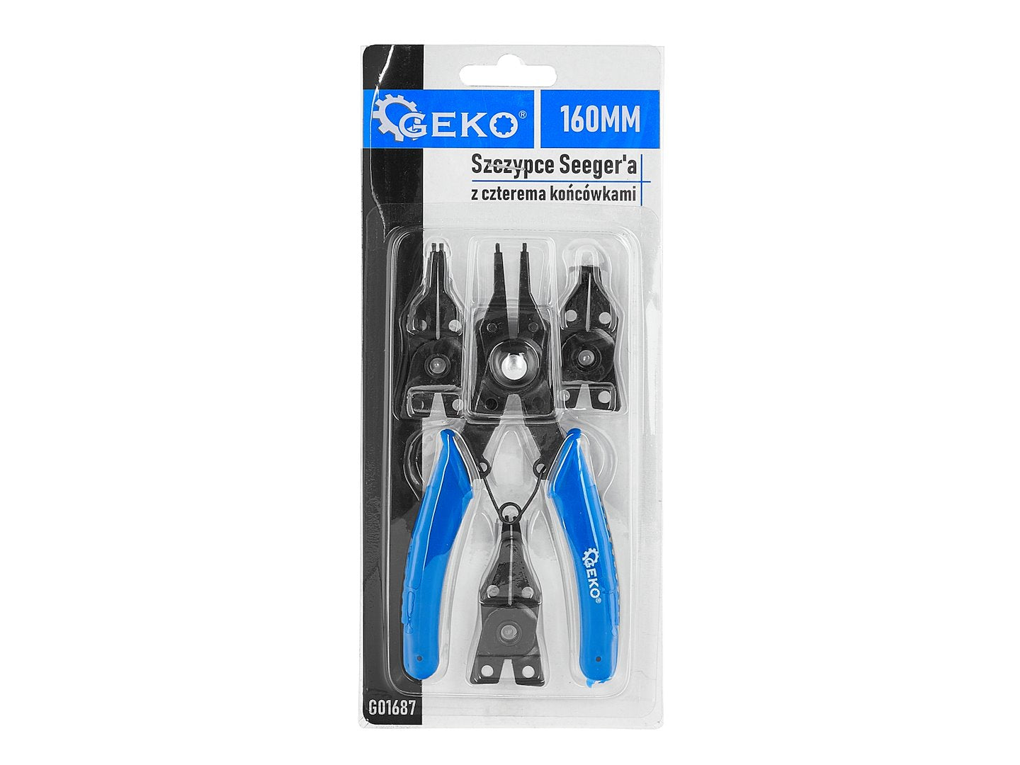 Cleste cu cap interschimbabil pentru sigurante SEEGER 160mm GEKO
