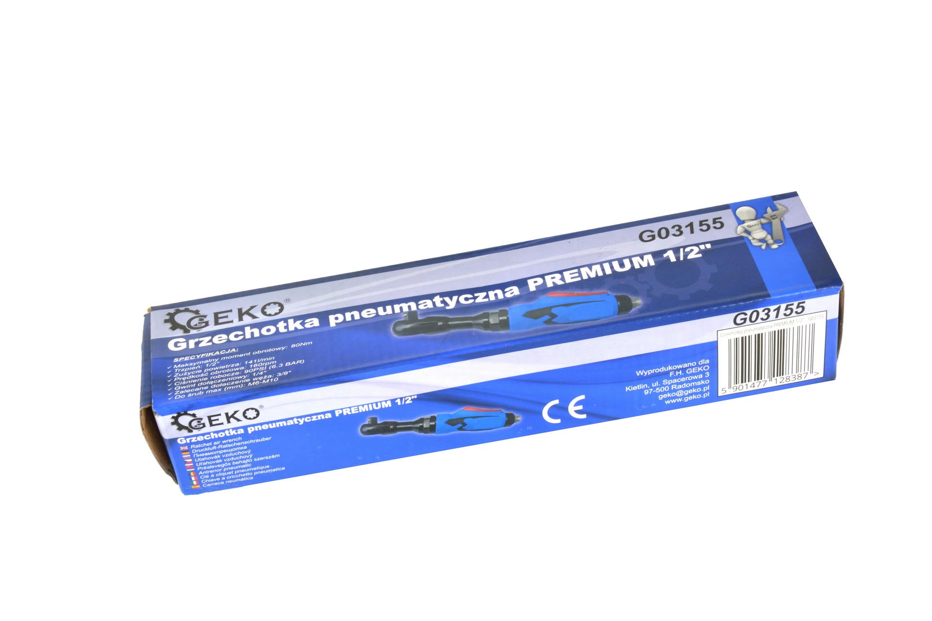 Clichet pneumatic 1/2" GEKO premium, 80NM, cheie pneumatica profesionala