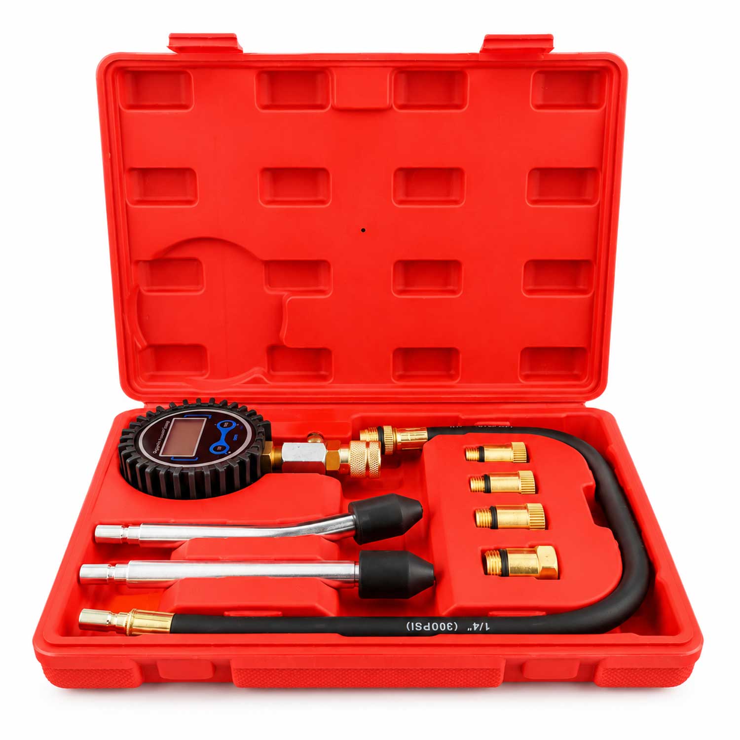 Compresmetru benzina cu manometru digital 8 piese GEBO TOOLS